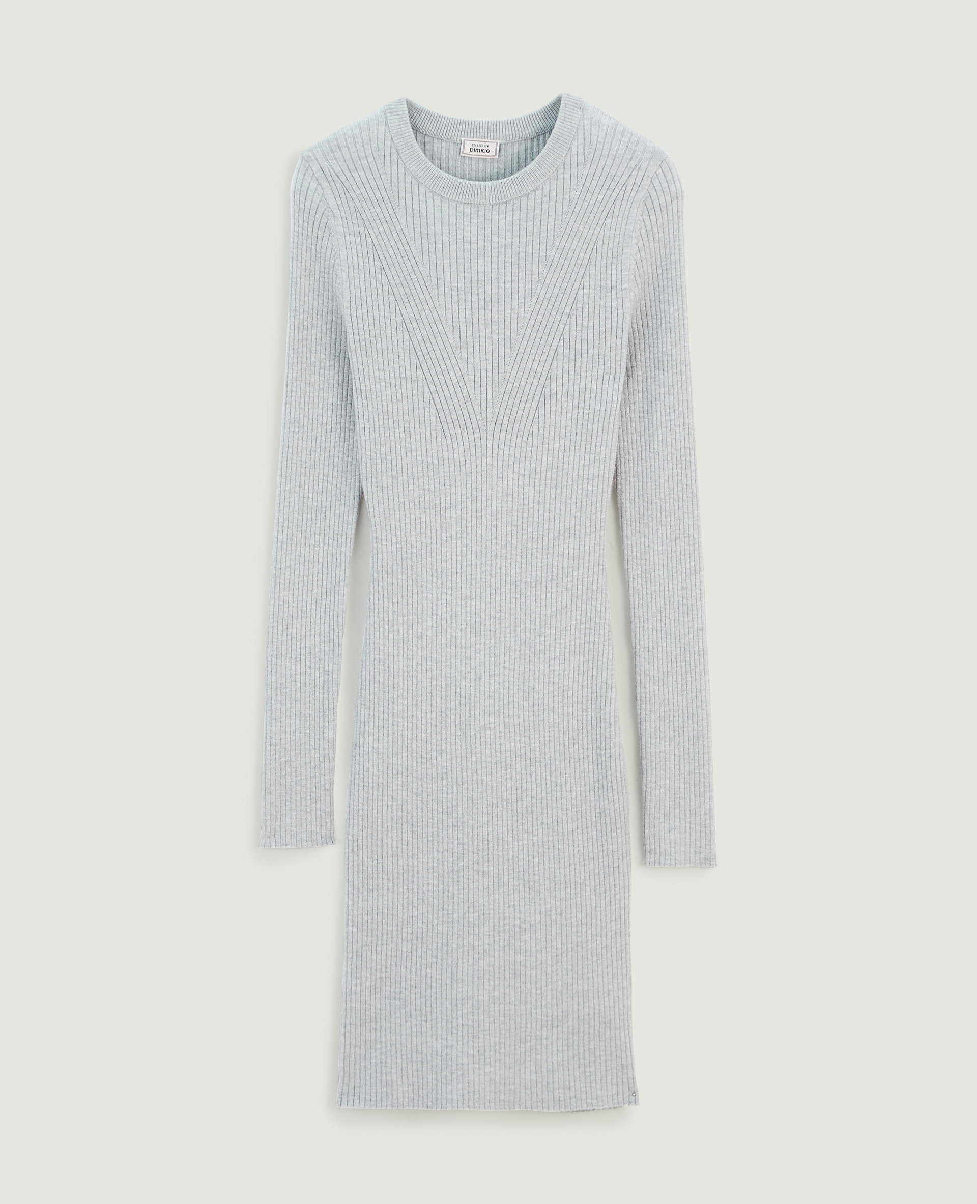 Robe pull maille côtelée gris - Pimkie