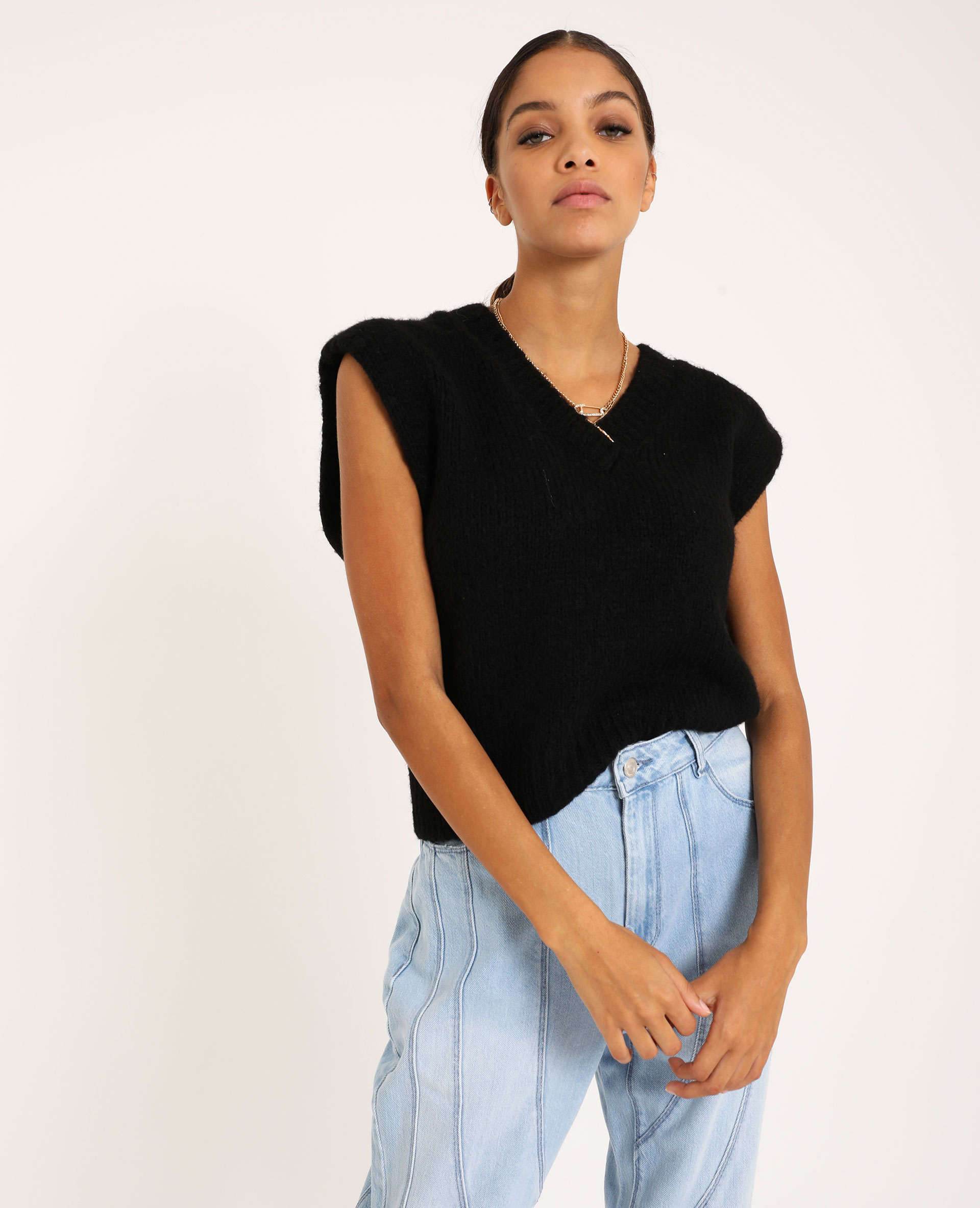 Pull sans sales manche maille