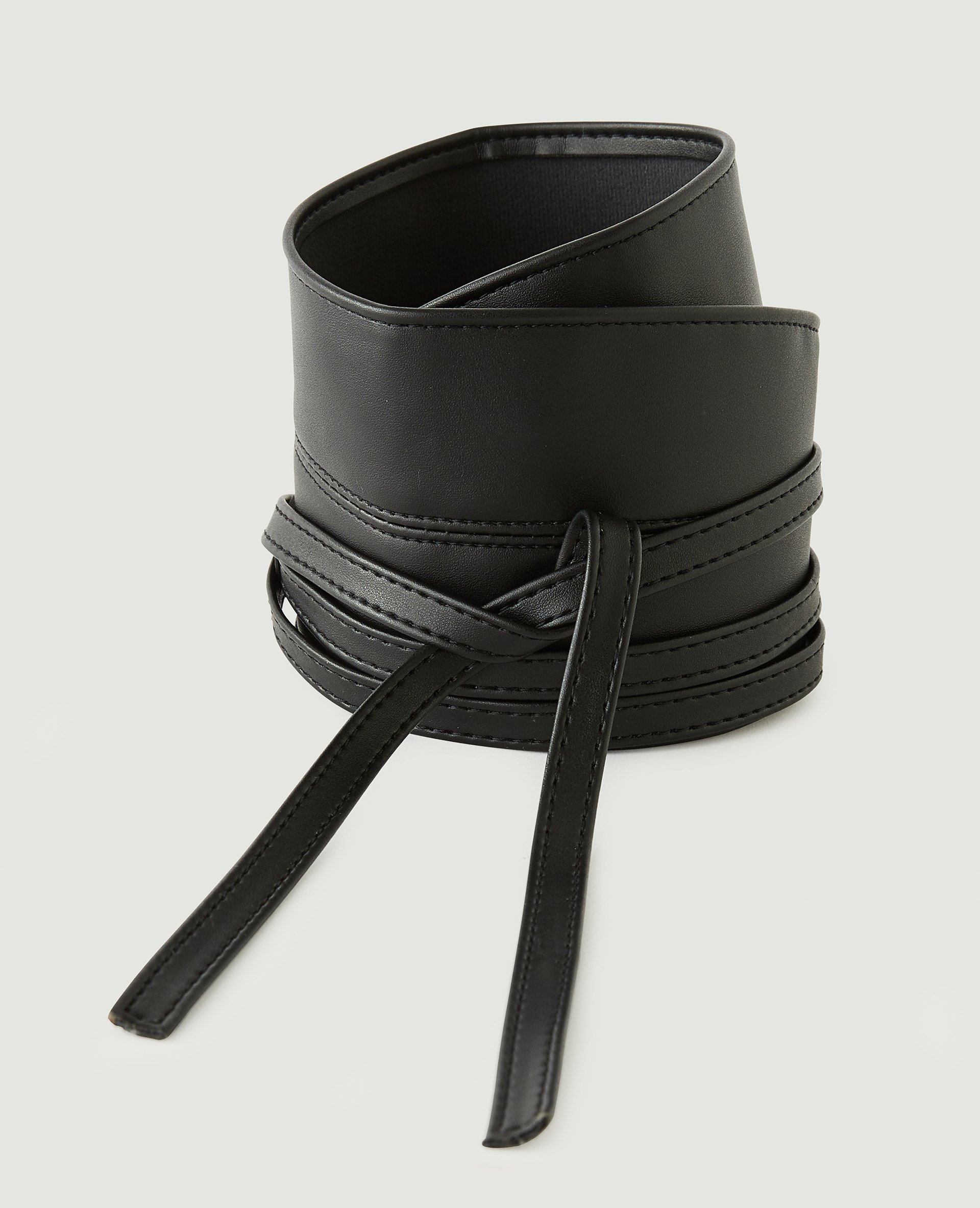 Ceinture pour femme, large à nouer en cuir de v - Achat / Vente