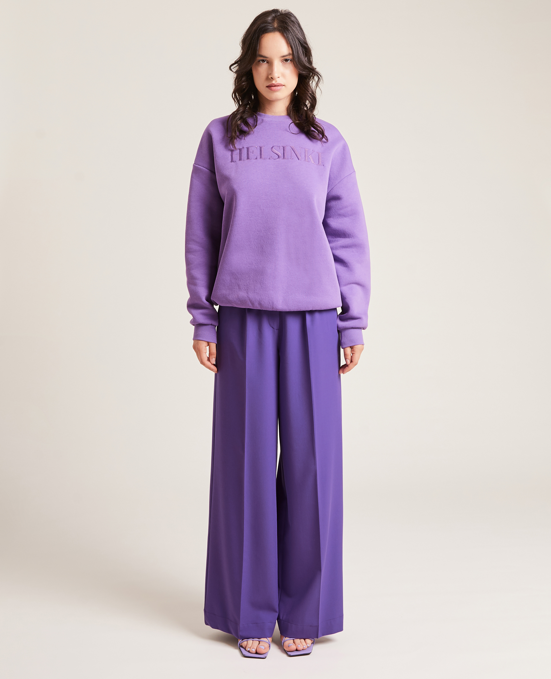 Pantalon large taille haute violet - Pimkie