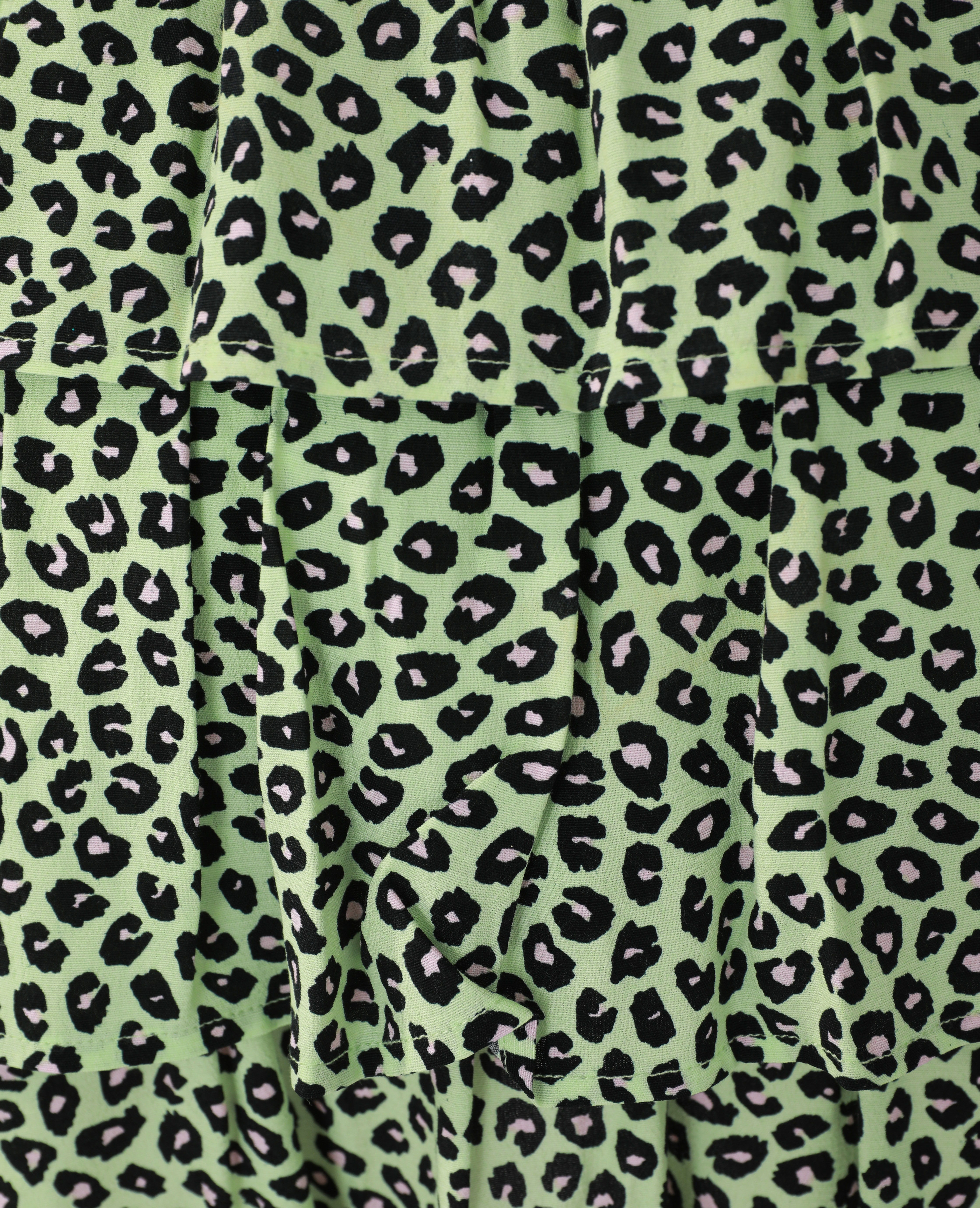 Robe léopard volantée vert - Pimkie