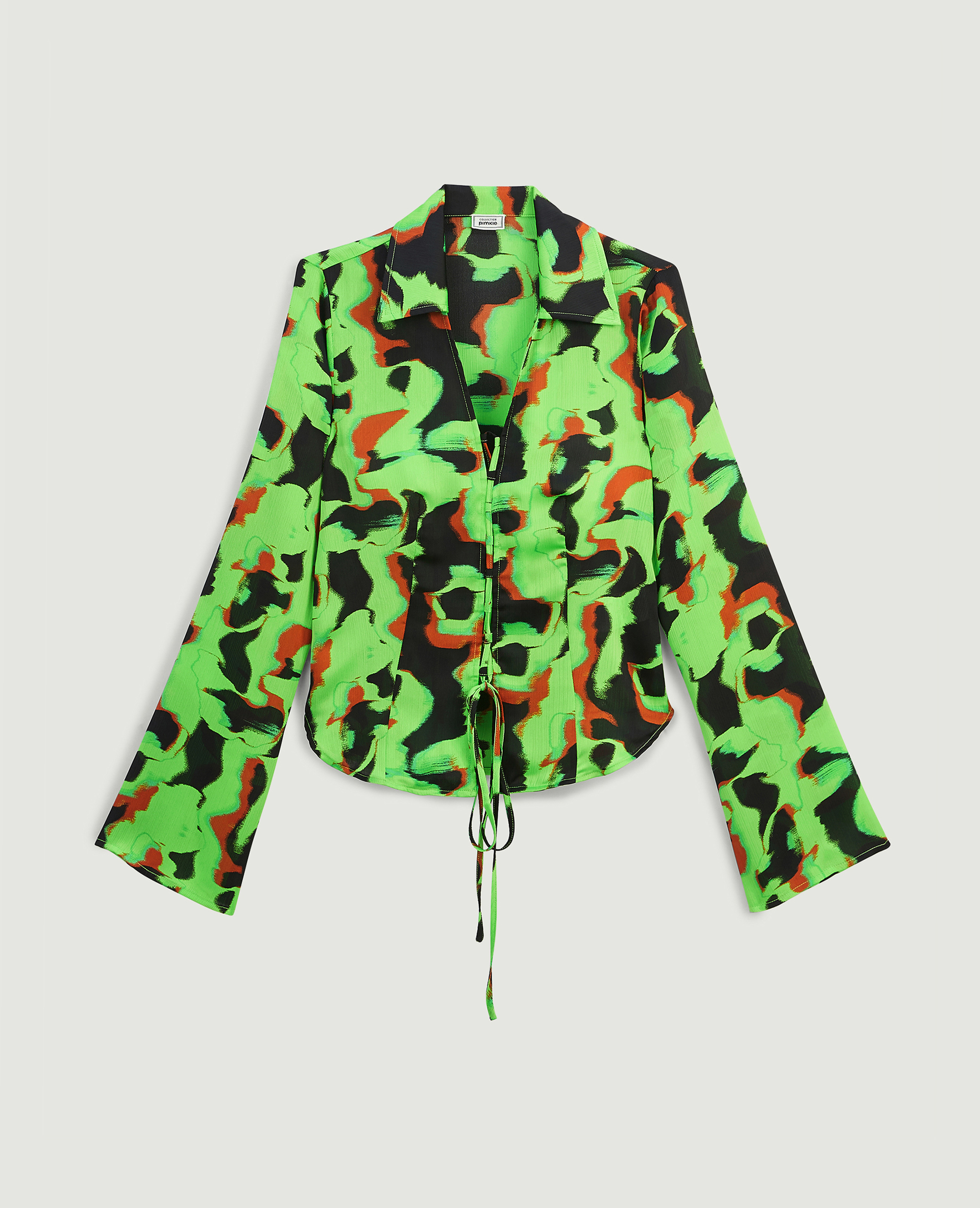 Chemisier avec liens coulissants vert - Pimkie