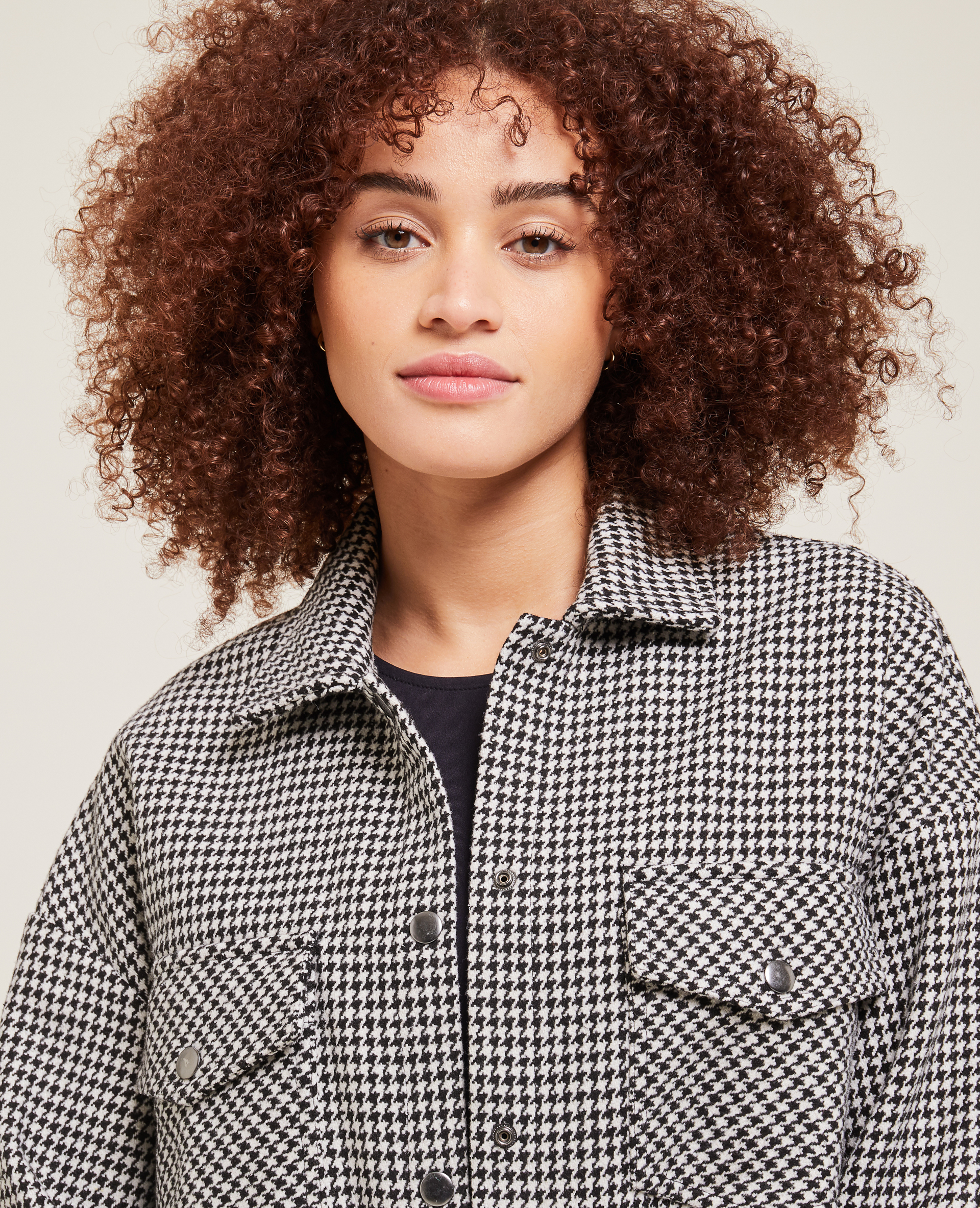 Surchemise en tweed noir - Pimkie