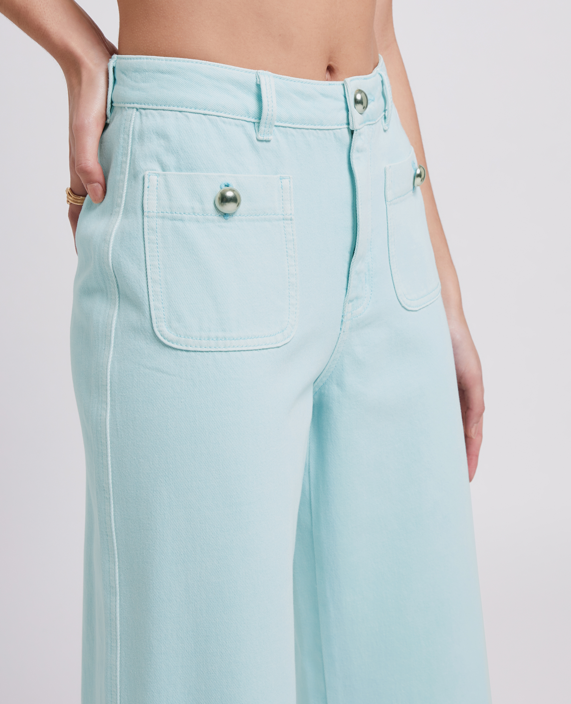 Jean wide taille haute bleu clair - Pimkie