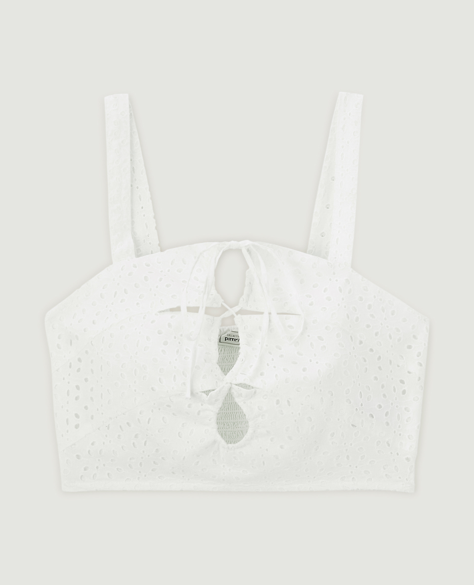 Top court broderie anglaise blanc - Pimkie