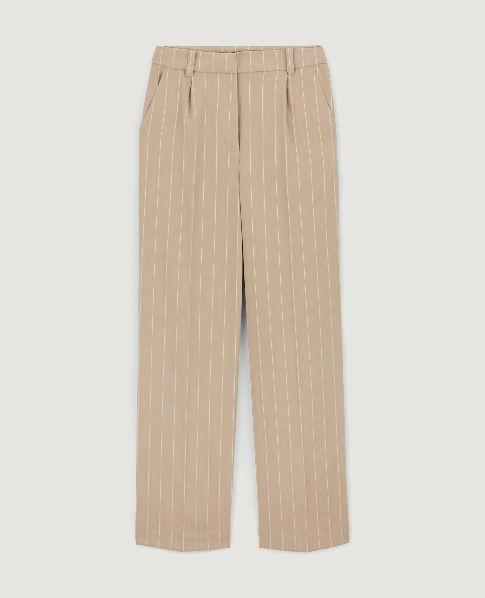Pantalon droit et large effet lin écru - Pimkie