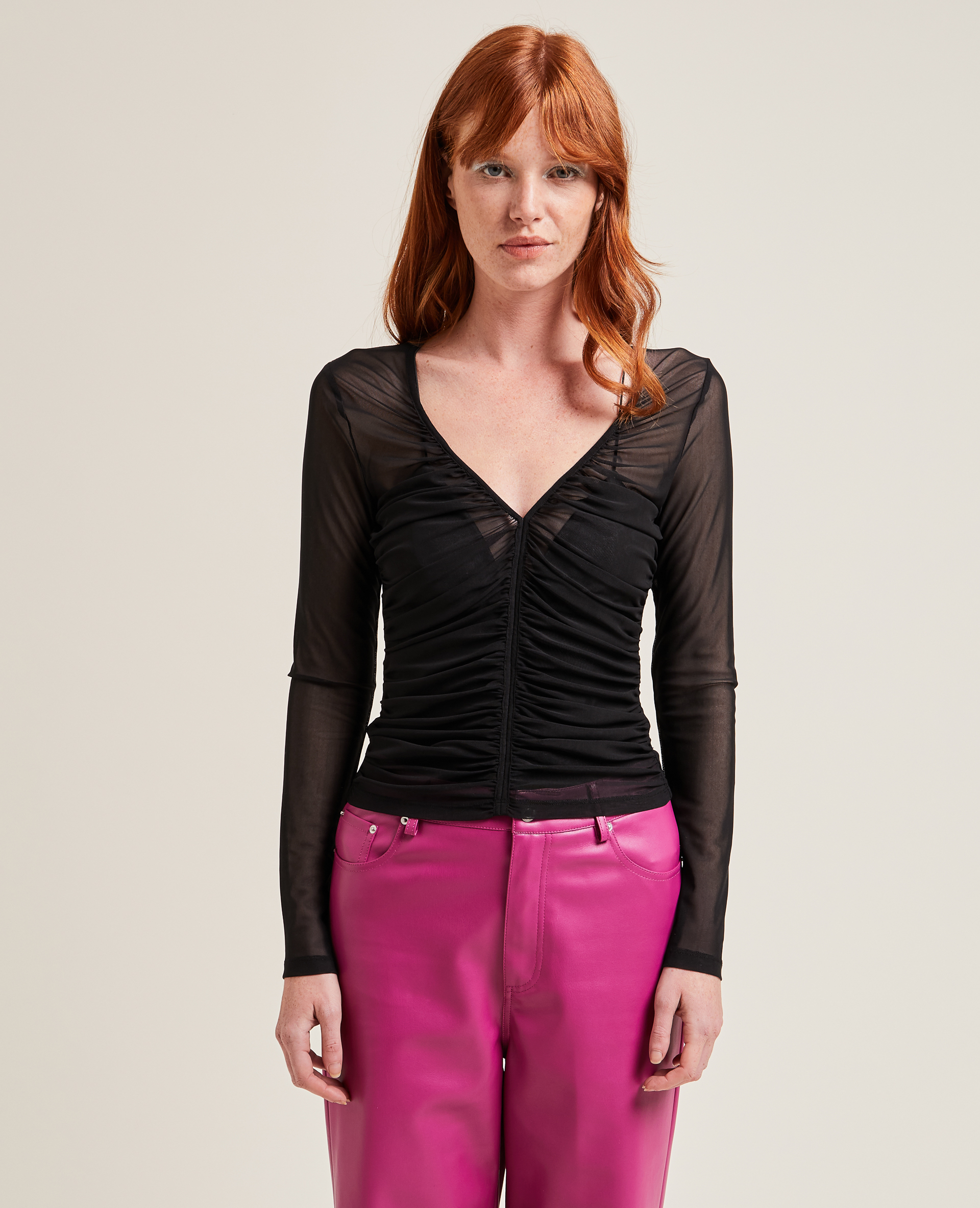 Top en maille micro-mesh noir - Pimkie