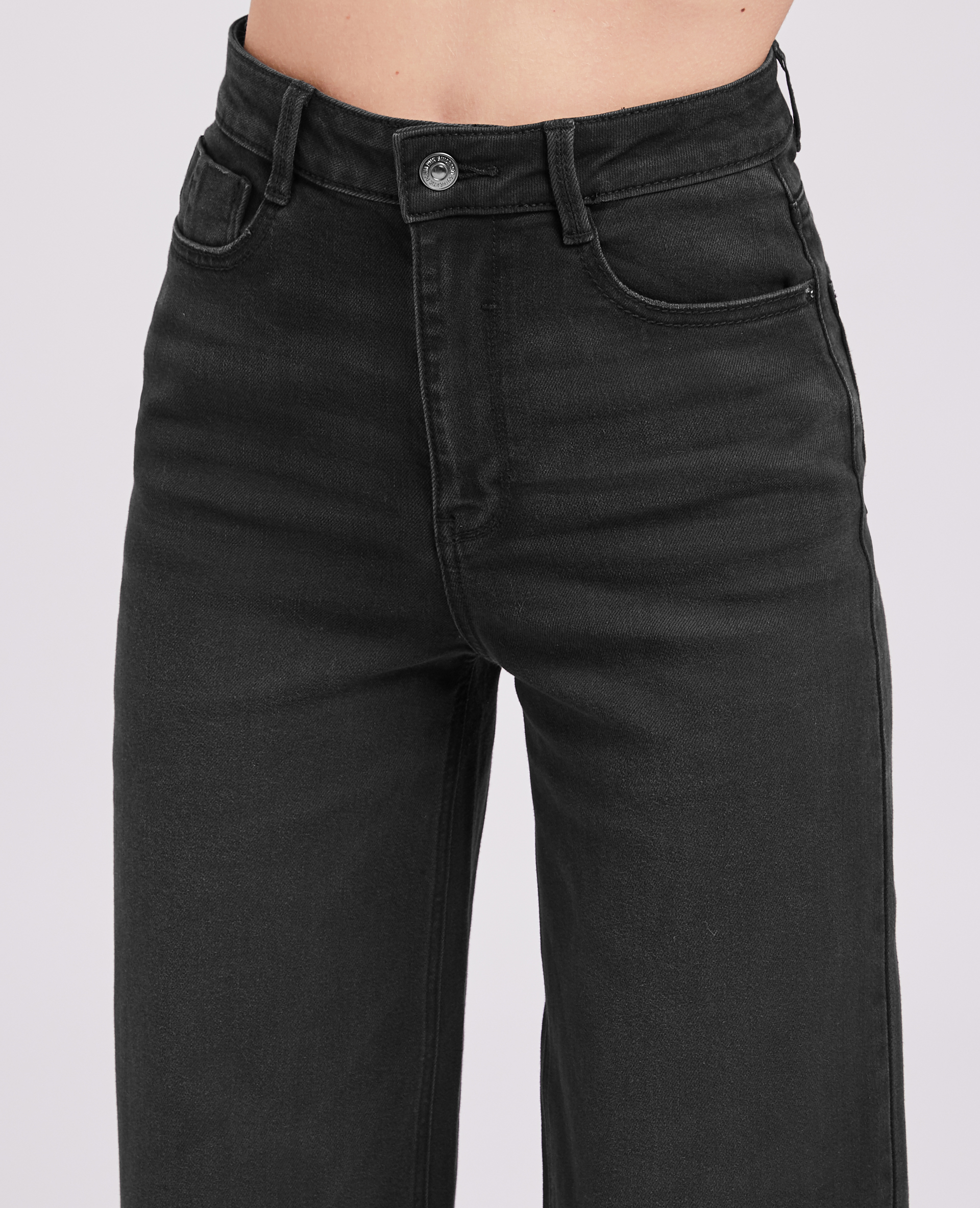 Jean wide taille haute noir - Pimkie