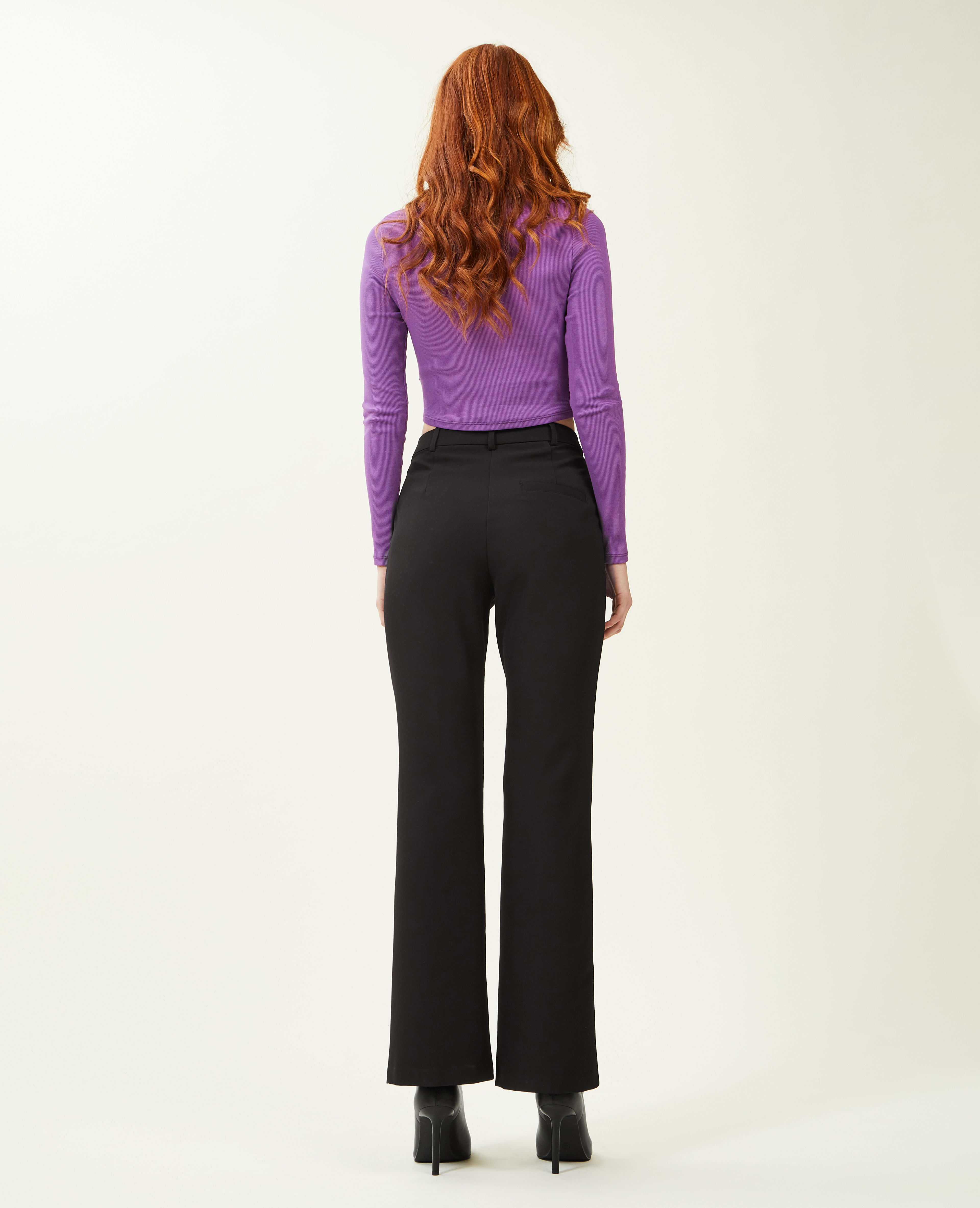 Pantalon droit avec fente noir - Pimkie