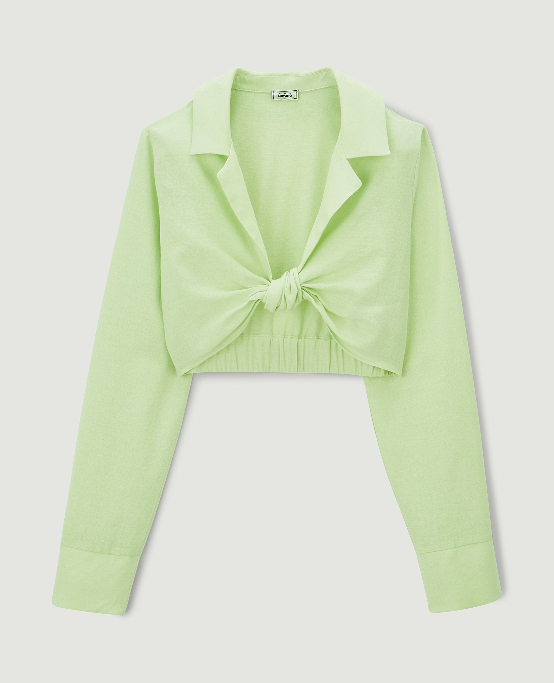 Chemise courte et nouée vert clair - Pimkie