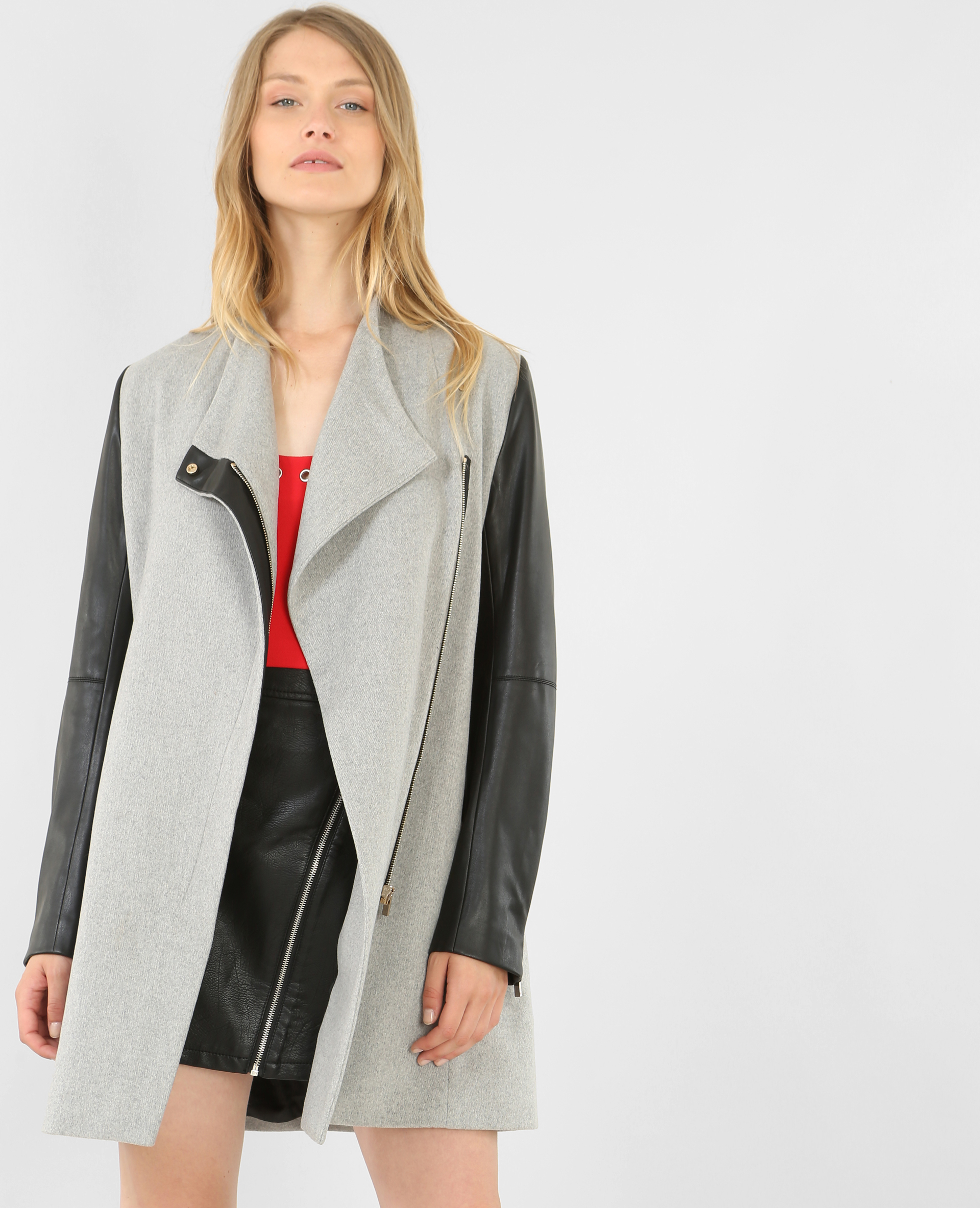 Manteau bi matière 2025 femme