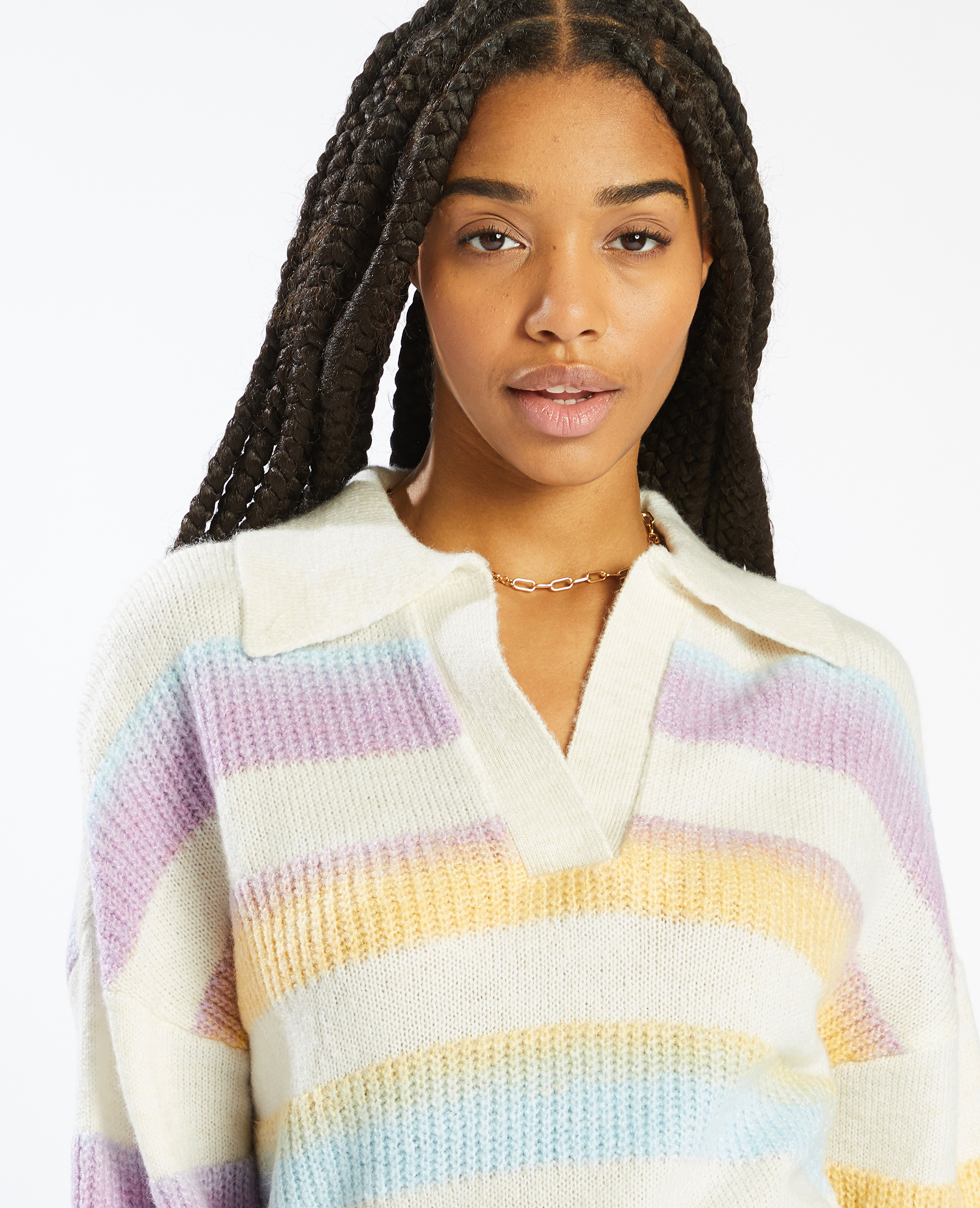 Pull à rayures multicolores blanc - Pimkie