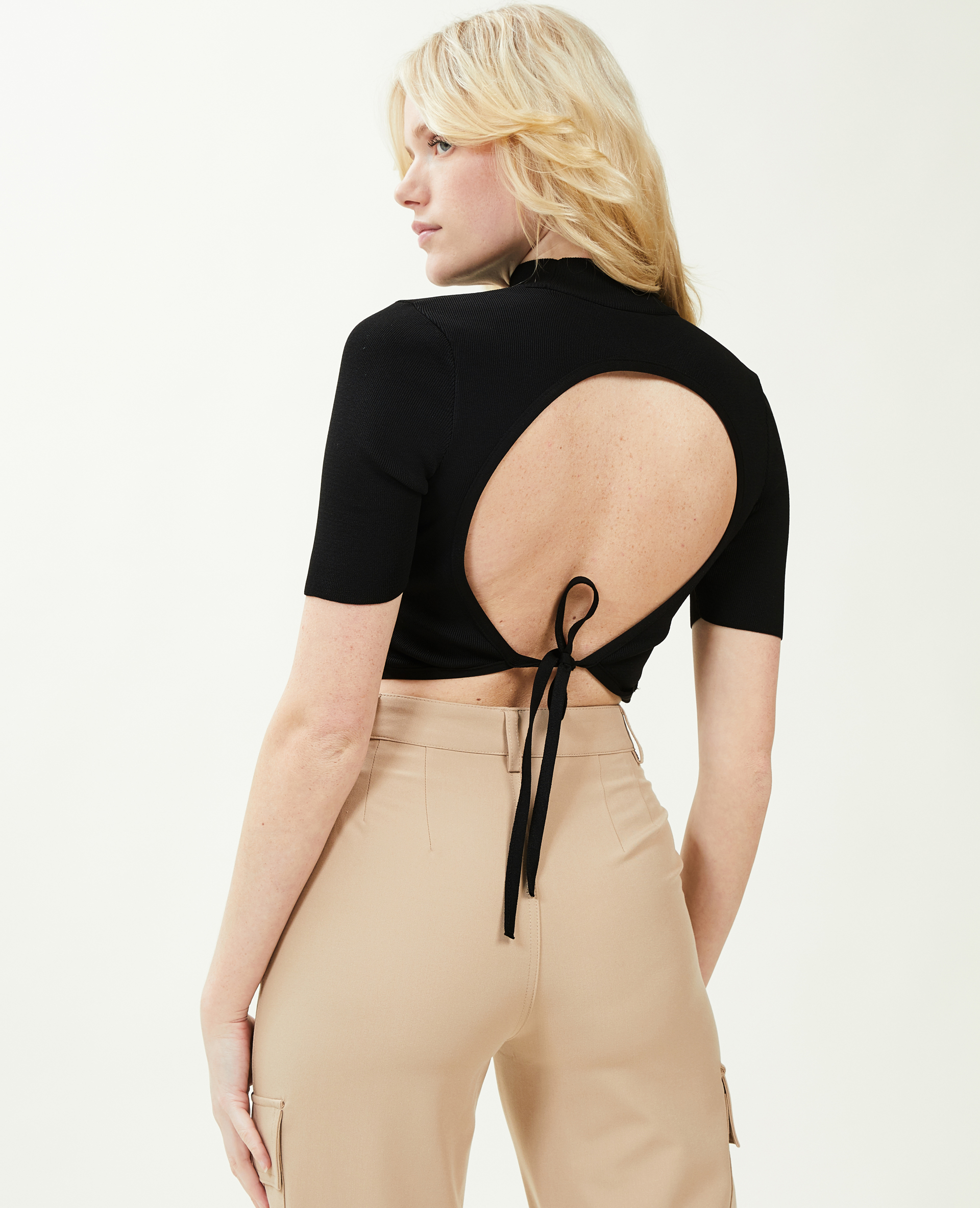 Top dos-nu en maille noir - Pimkie