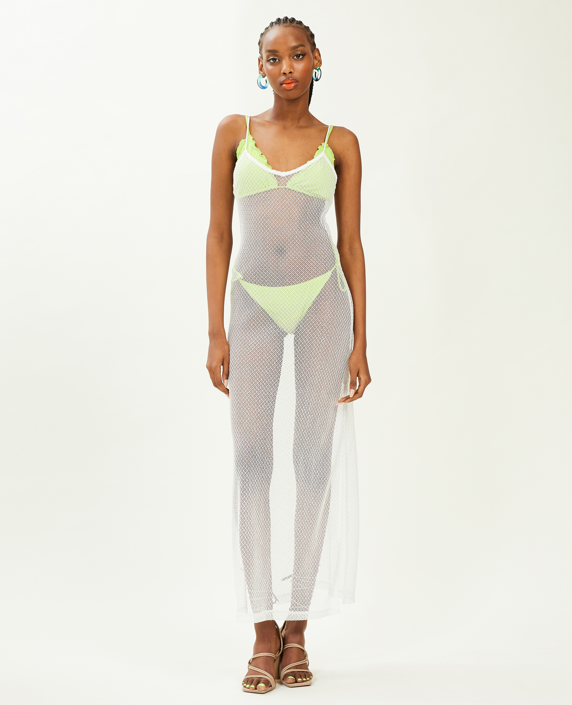 Robe longue en maille filet blanc - Pimkie