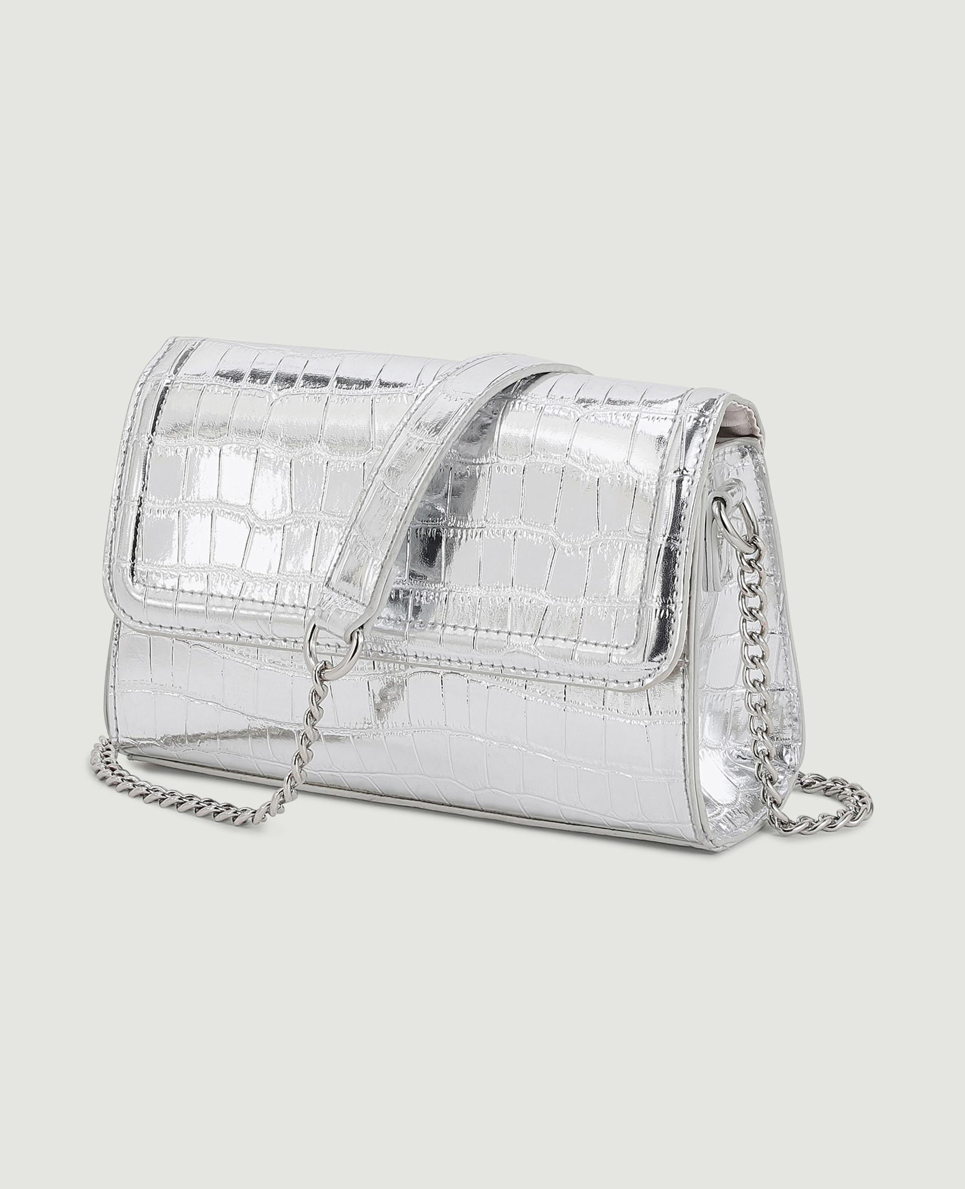 Sac pochette avec chaines argenté - Pimkie