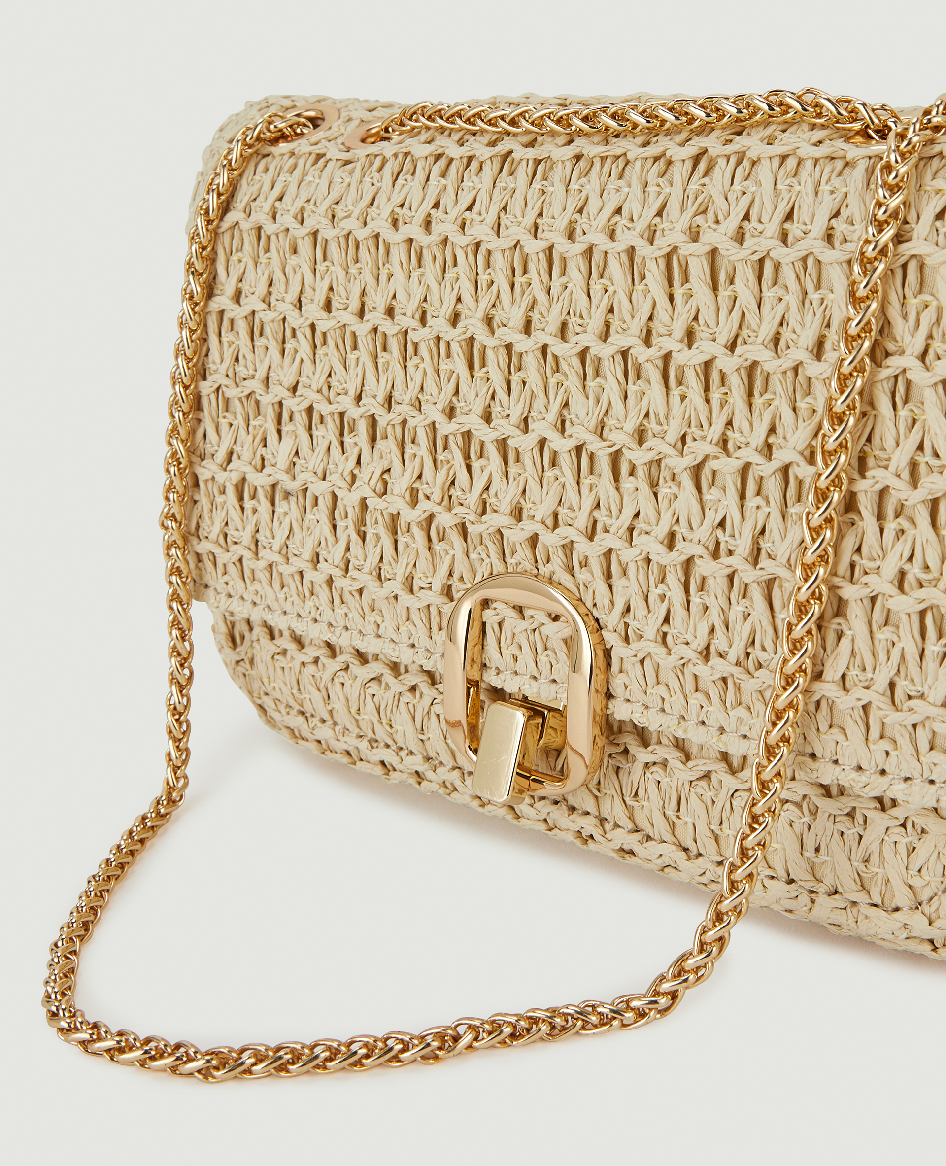 Sac en raphia avec chaine sable - Pimkie