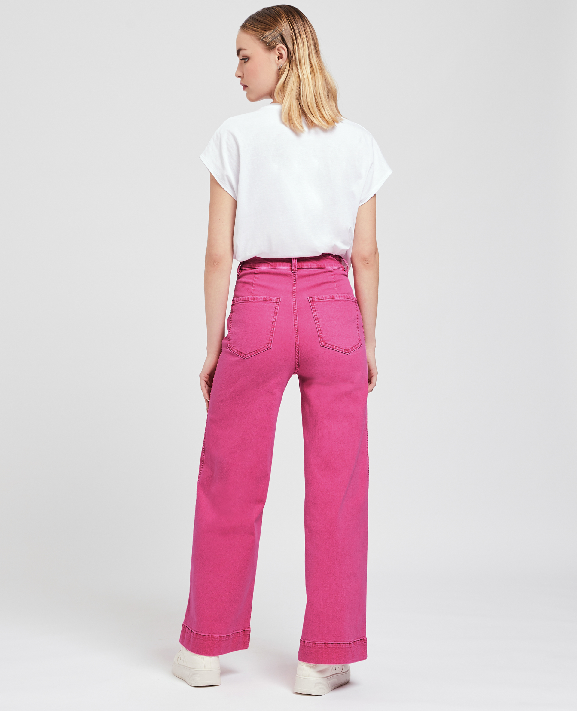 Jean large effet délavé rose - Pimkie