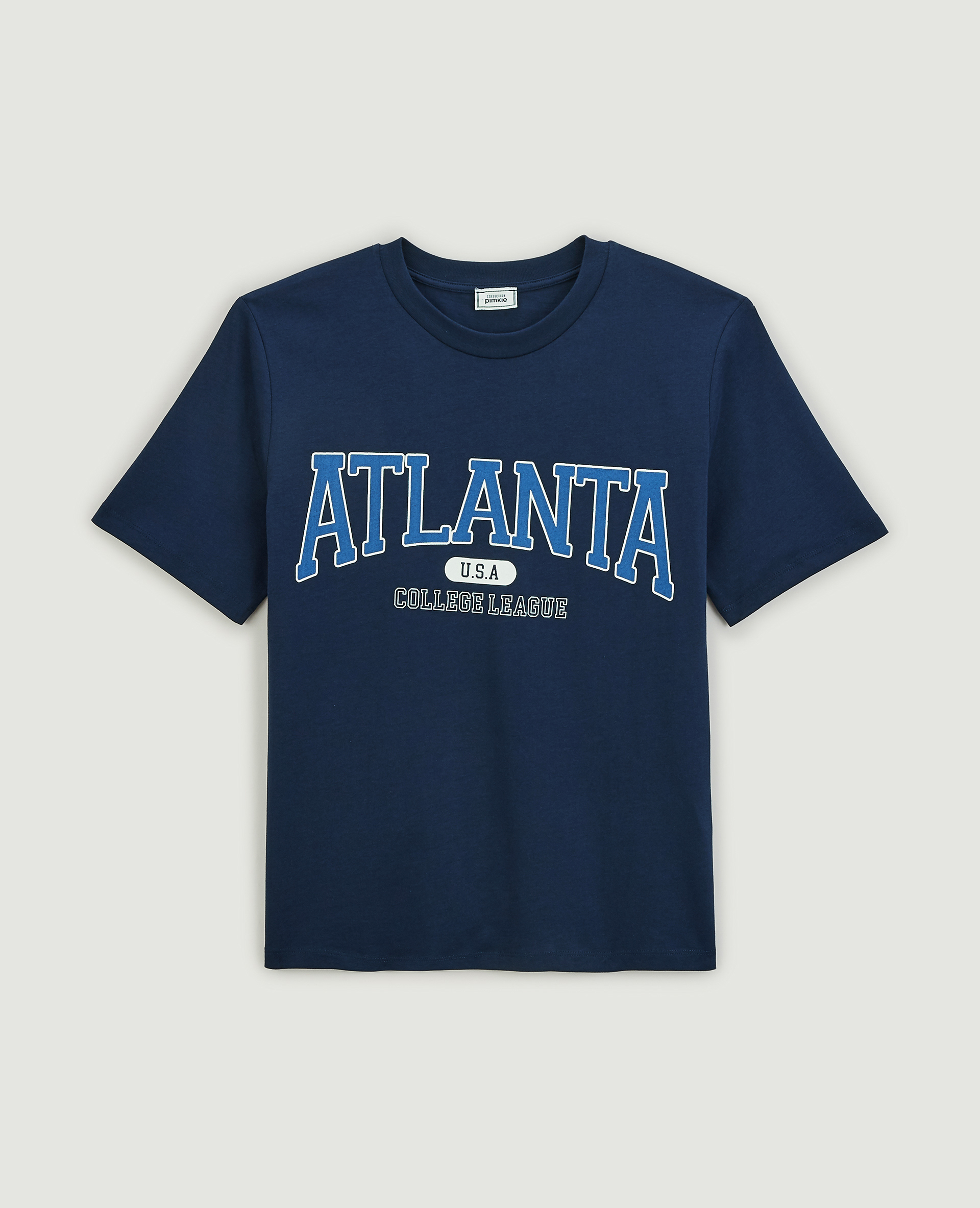 T-shirt col rond bleu foncé - Pimkie