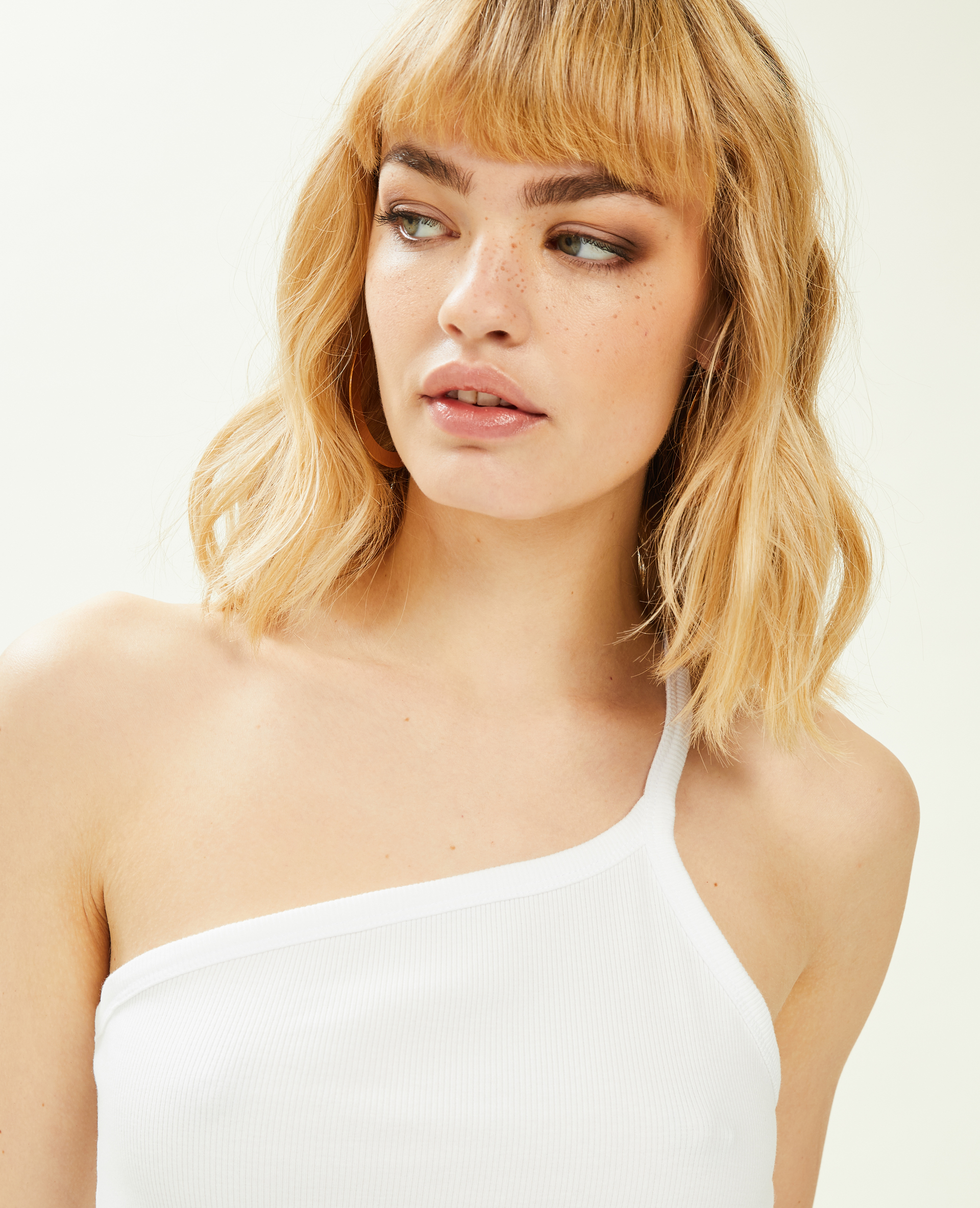 Top asymétrique 1 bretelle blanc - Pimkie