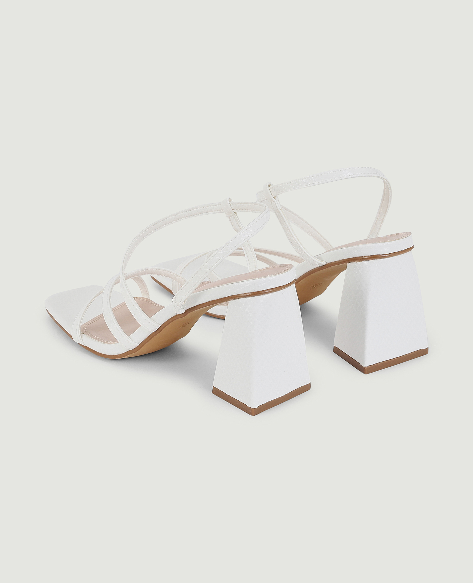 Sandales à brides effet serpent blanc - Pimkie