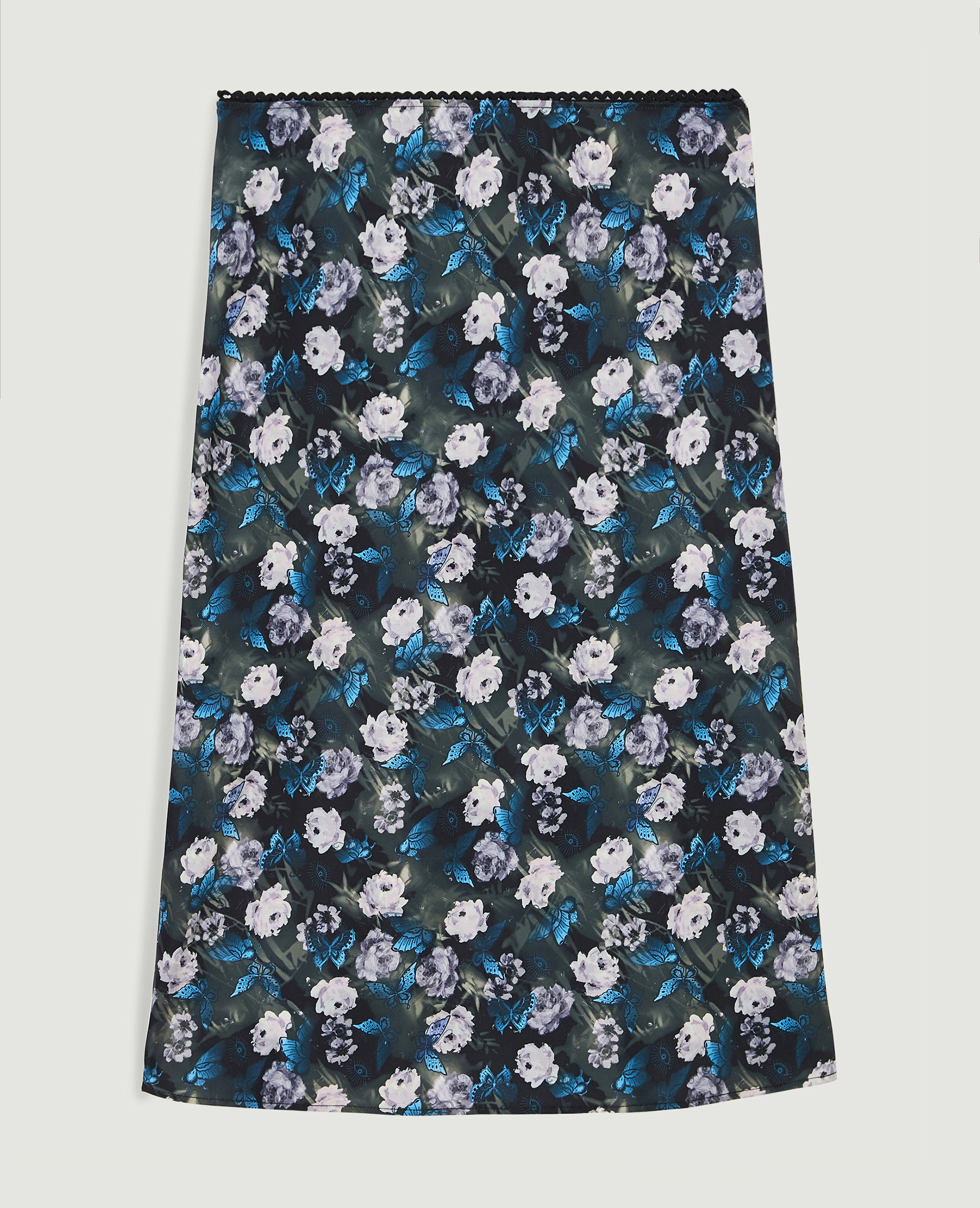 Jupe midi en tissu satiné noir - Pimkie