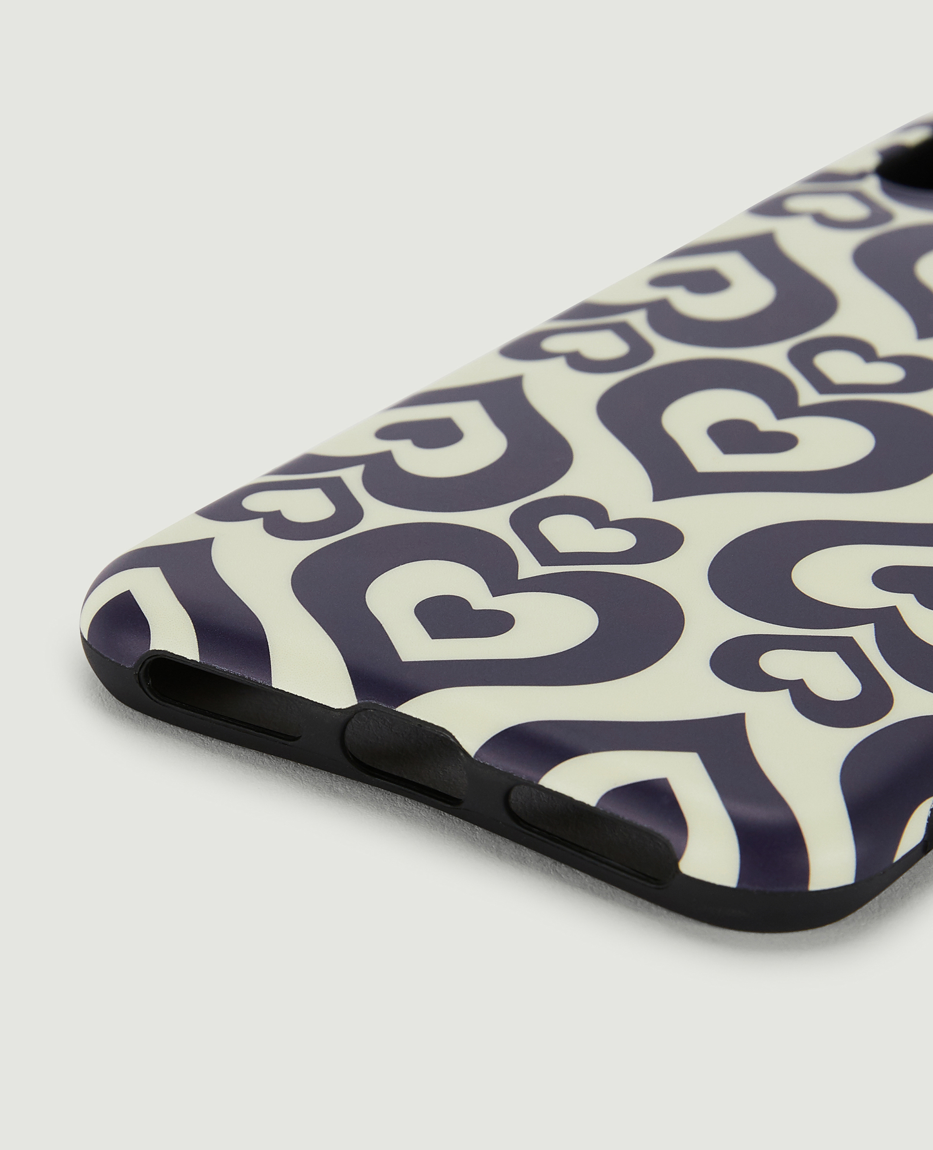 Coque iPhone "cœurs" blanc - Pimkie