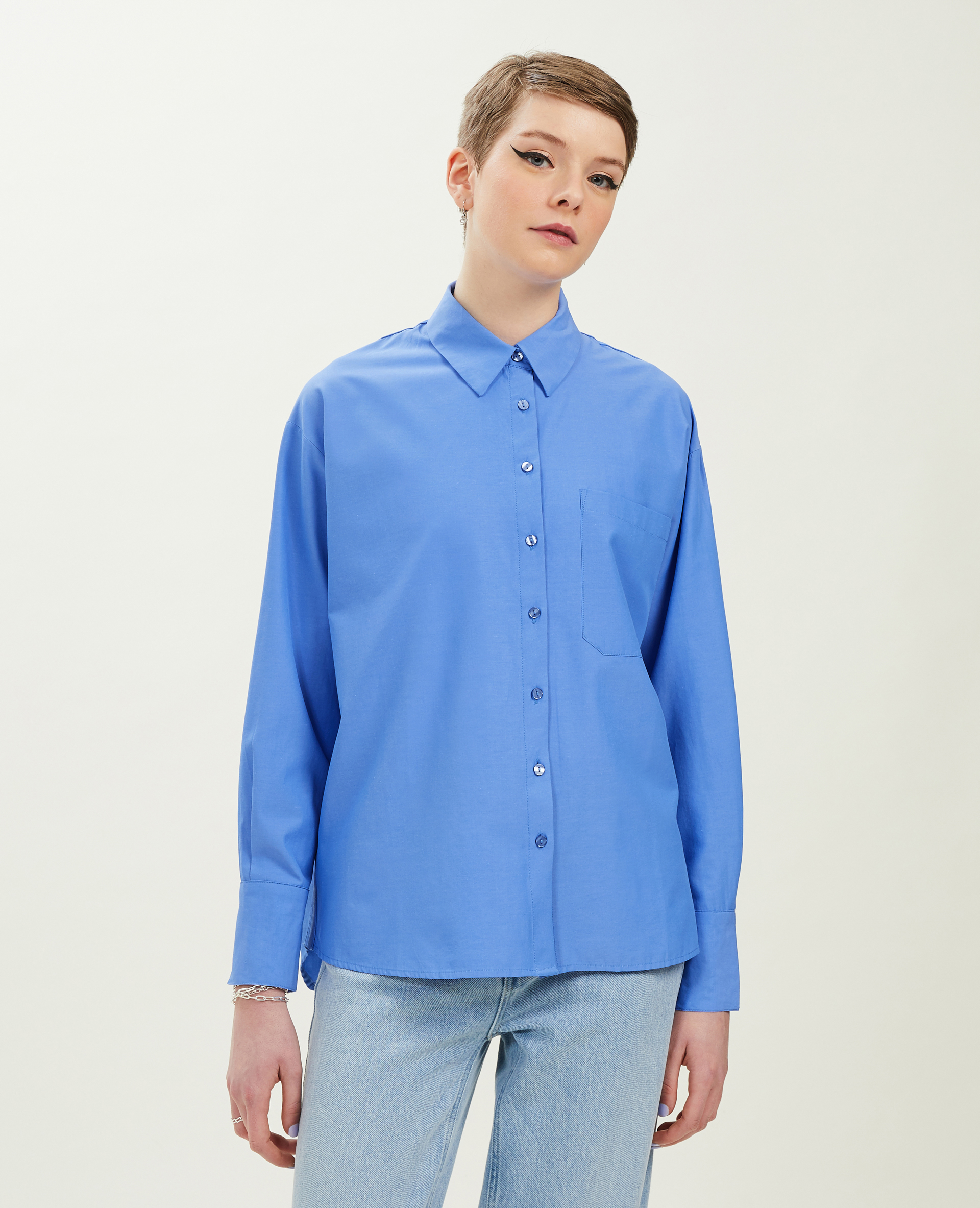 Chemise manches longues bleu - Pimkie