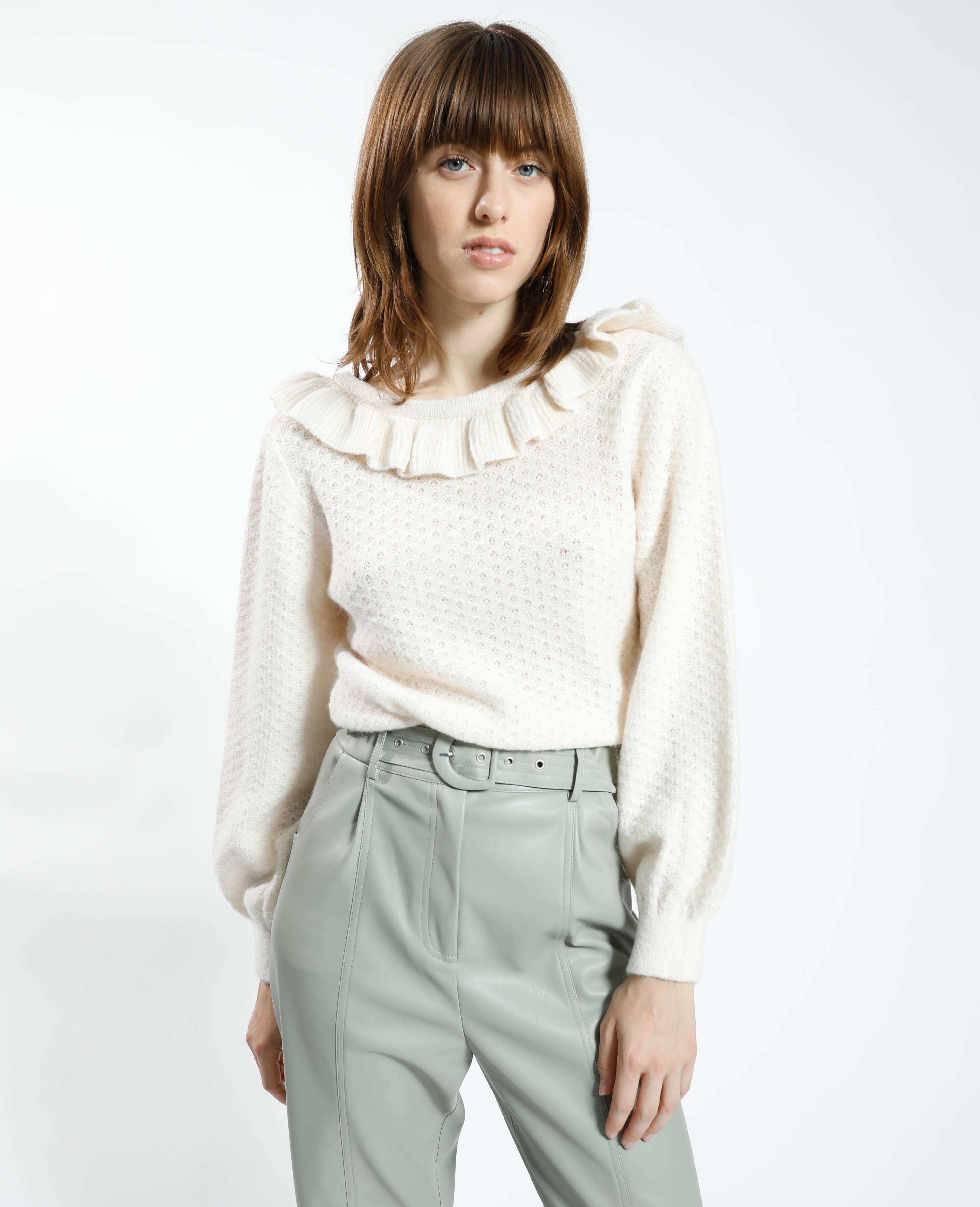 Pull col volanté best sale