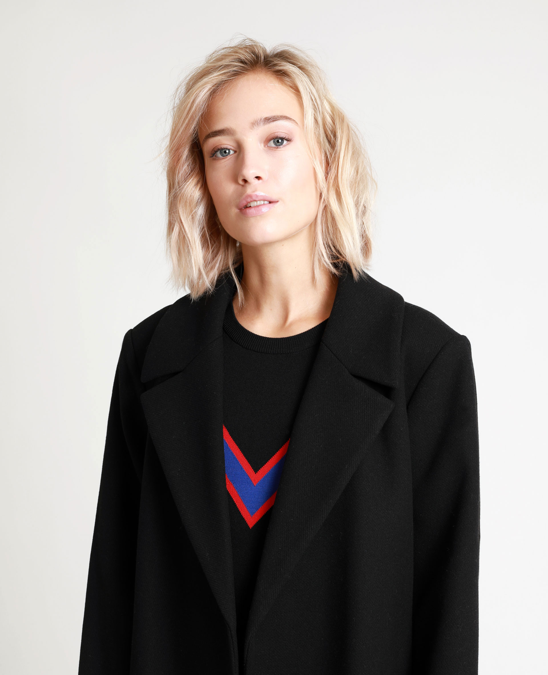 Manteau drap de laine noir - Pimkie
