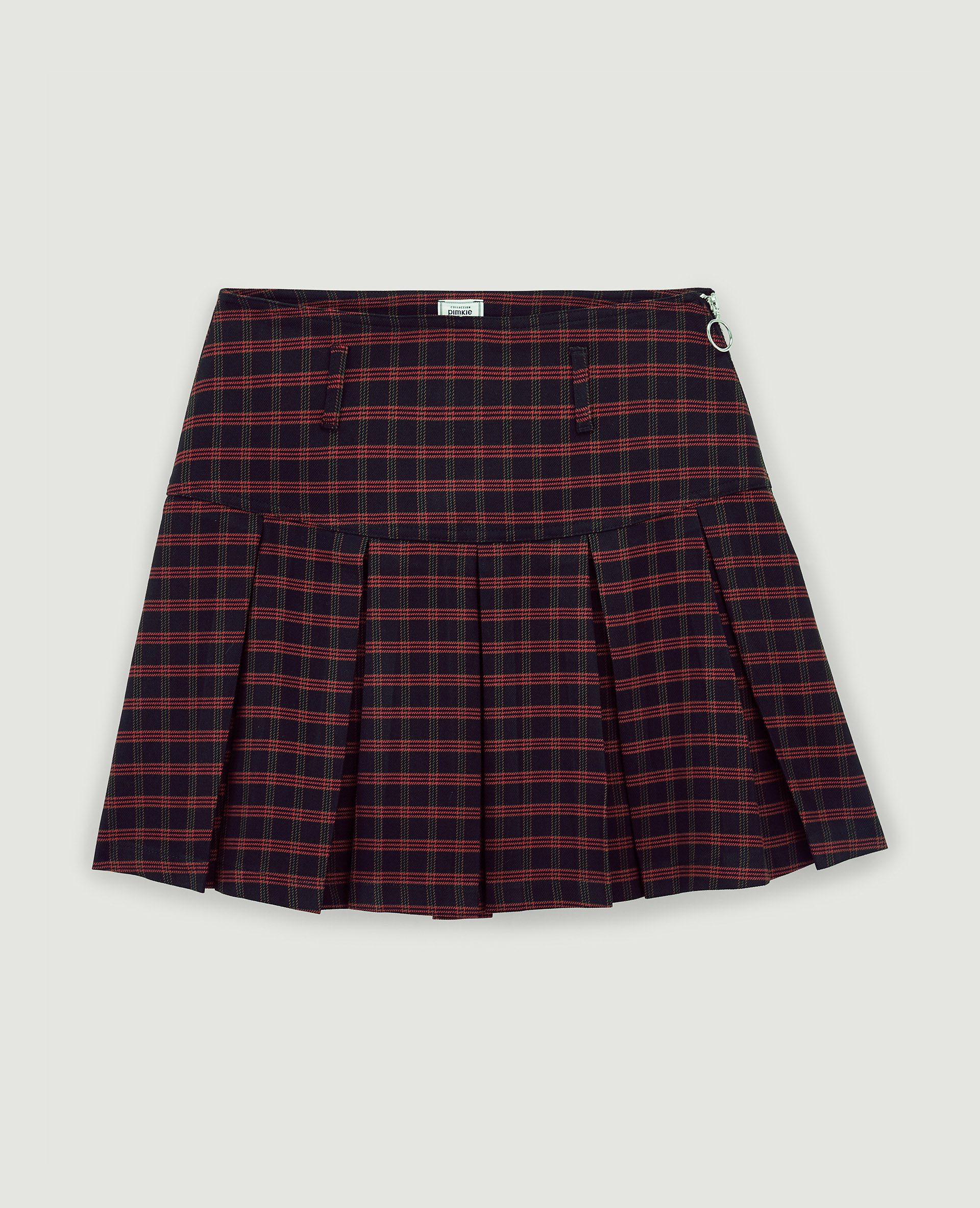 Jupe courte plissée bordeaux - Pimkie