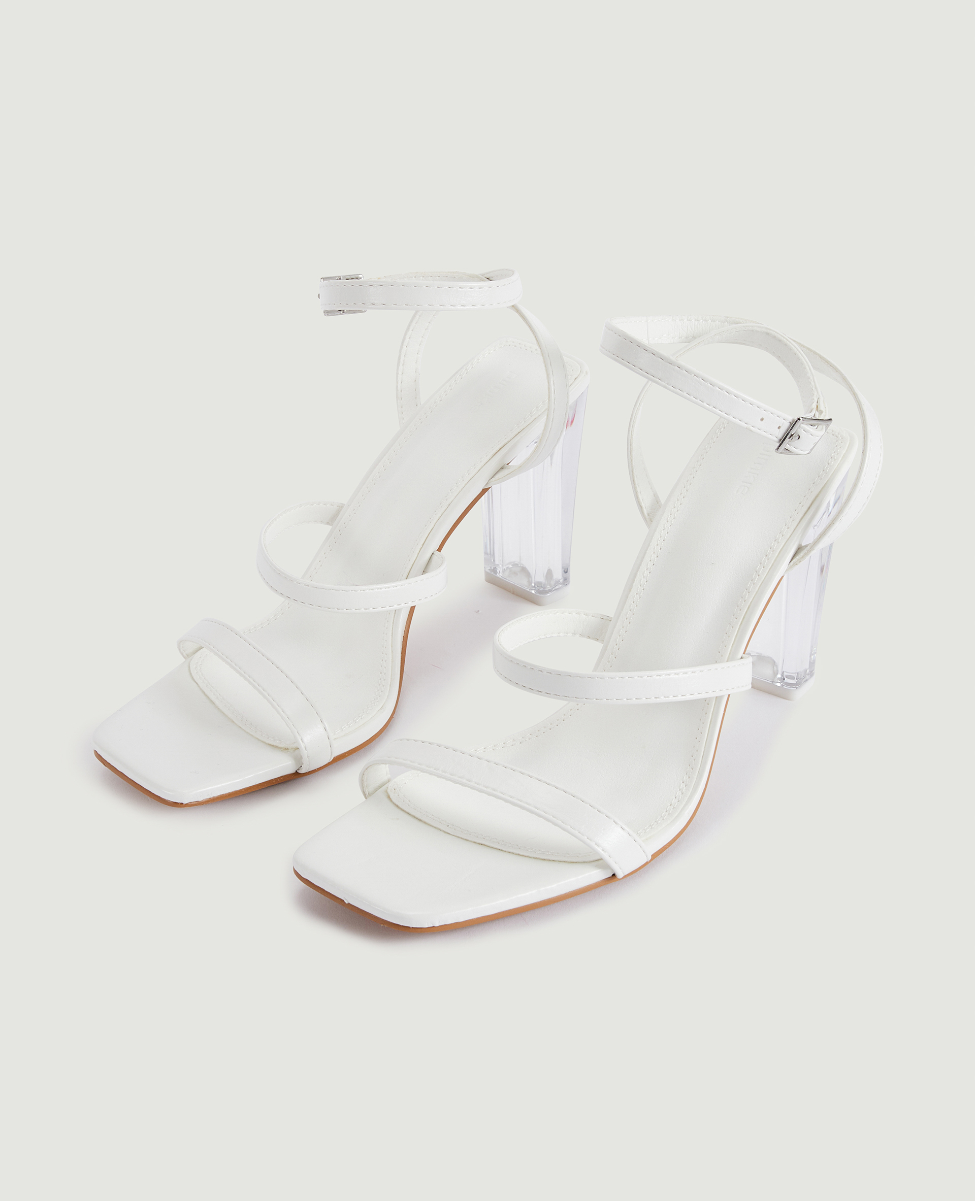 Sandales avec talons plexi blanc - Pimkie