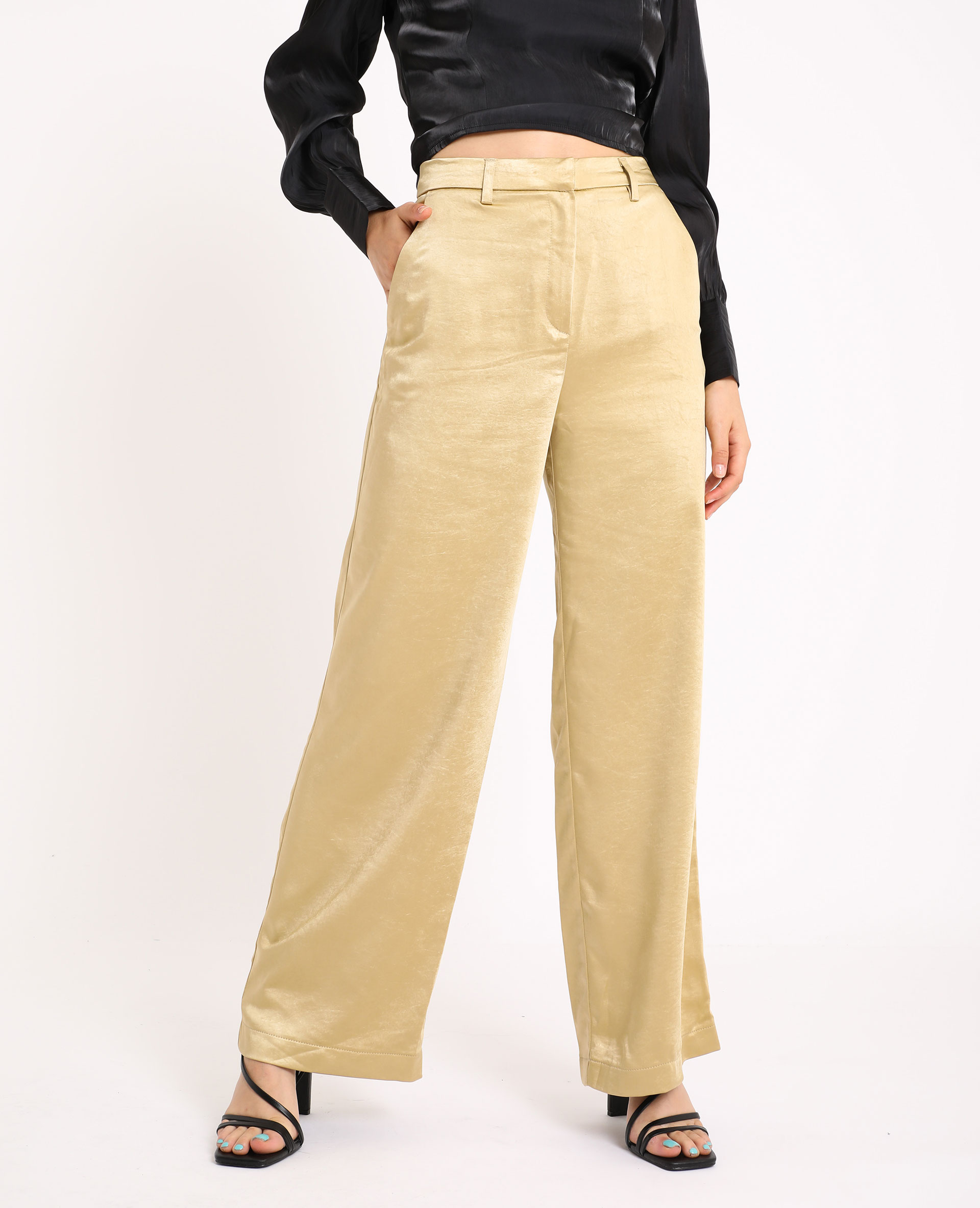 Pantalon sales large satiné