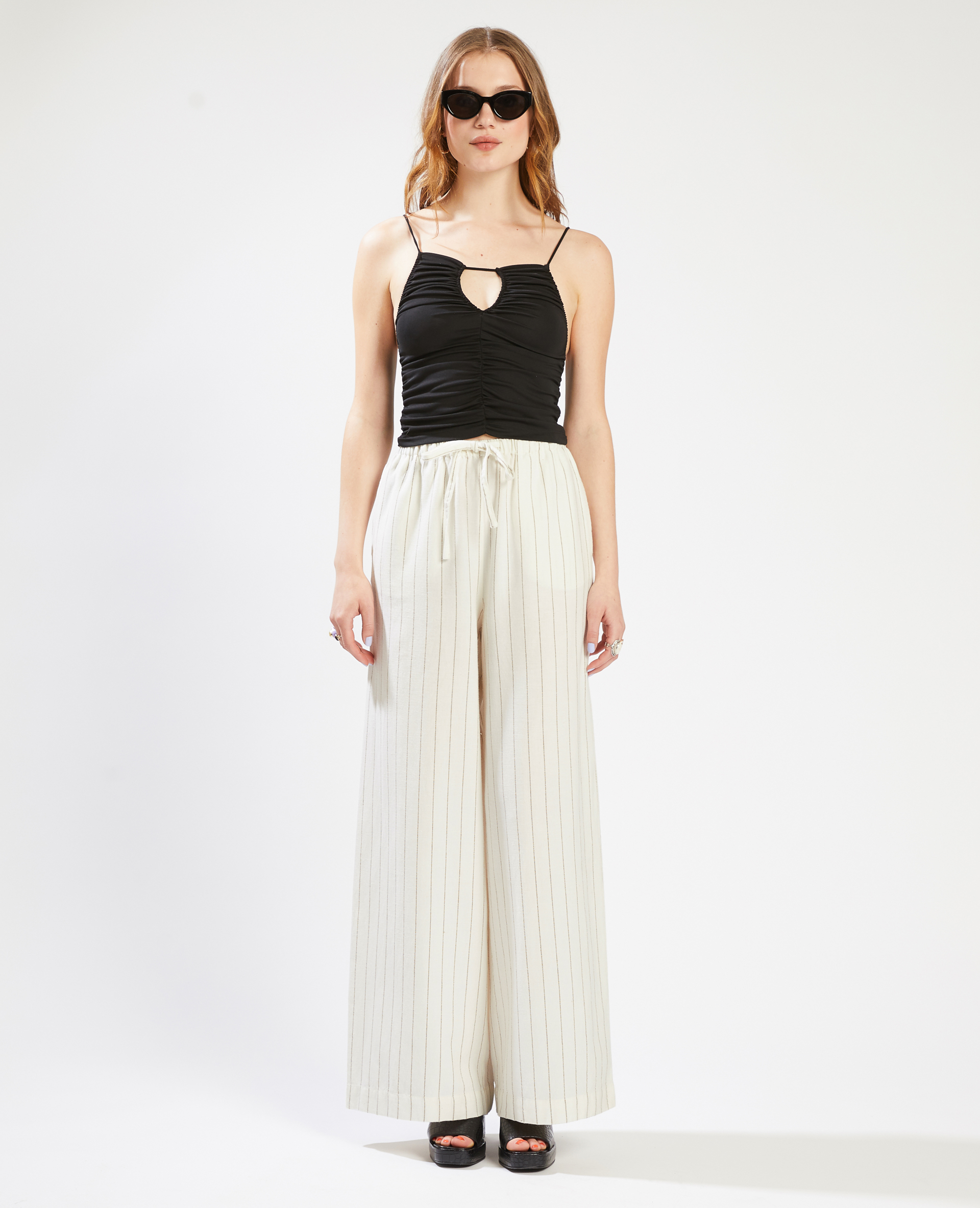 Pantalon large et droit SMALL rose clair - Pimkie