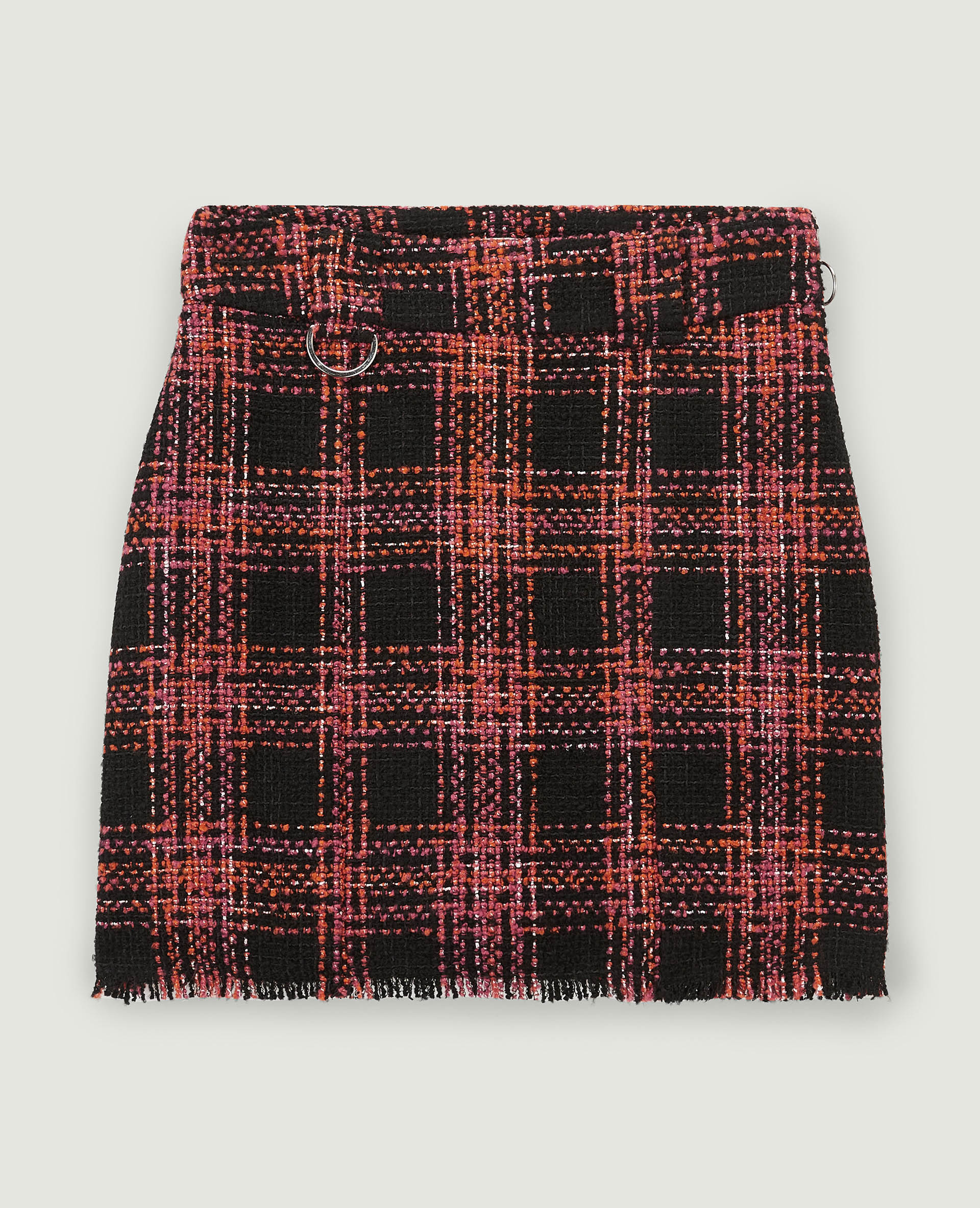 Jupe courte en tweed noir - Pimkie