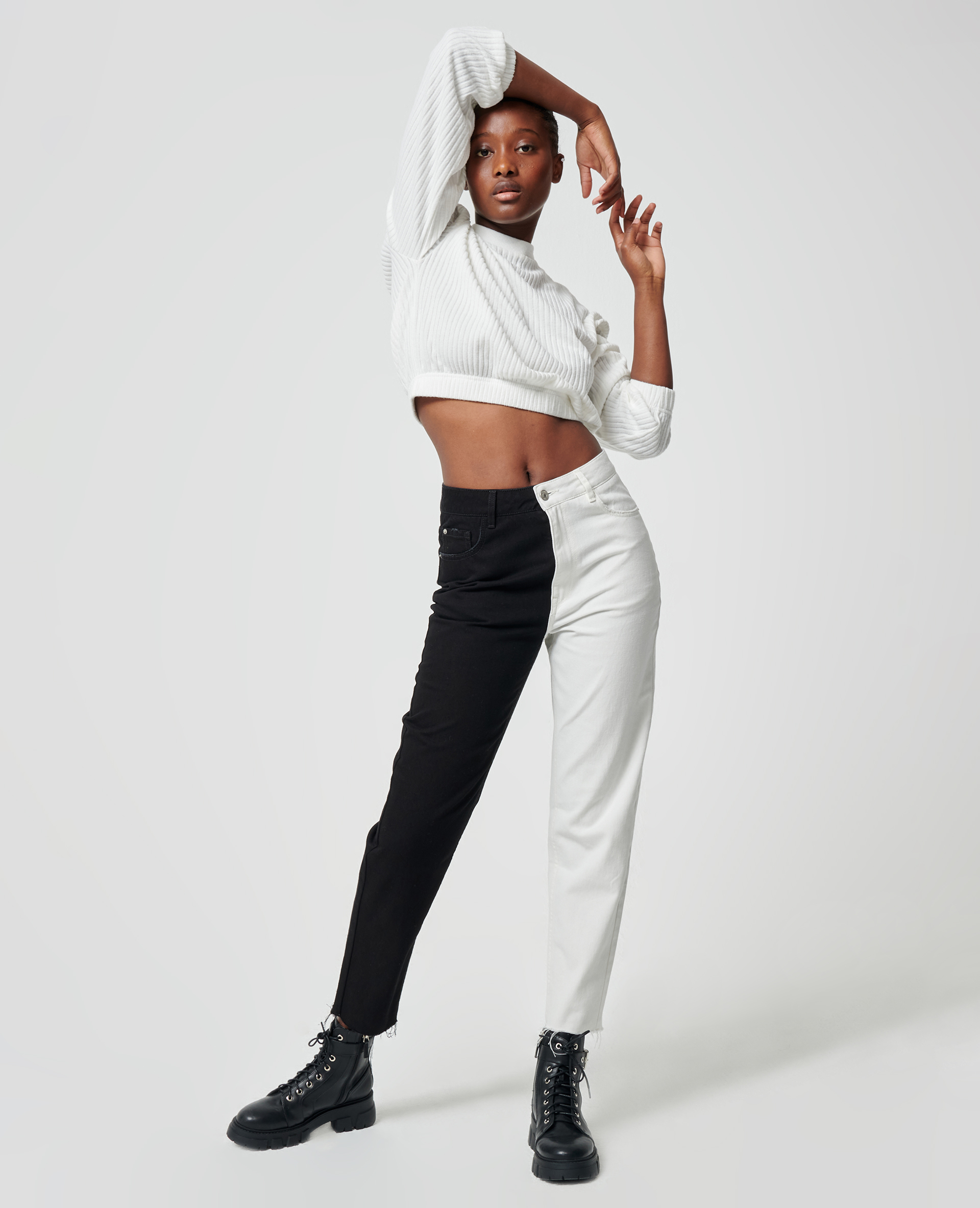 Pantalon bicolore sale jean