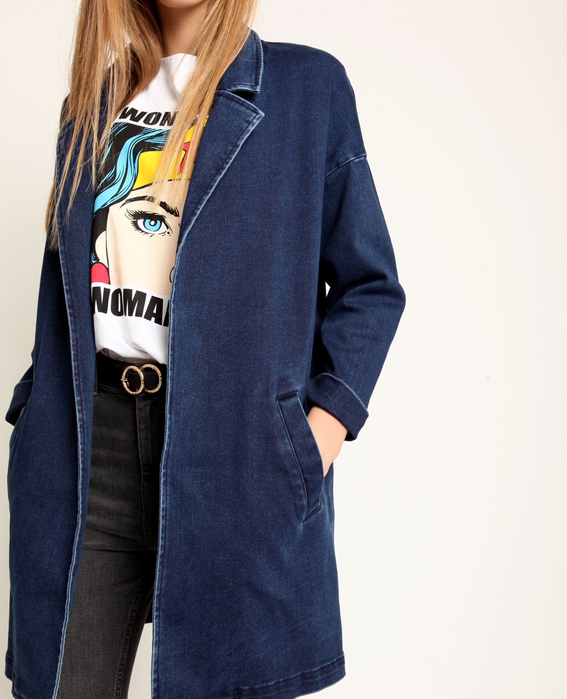 Veste en jean longue pimkie