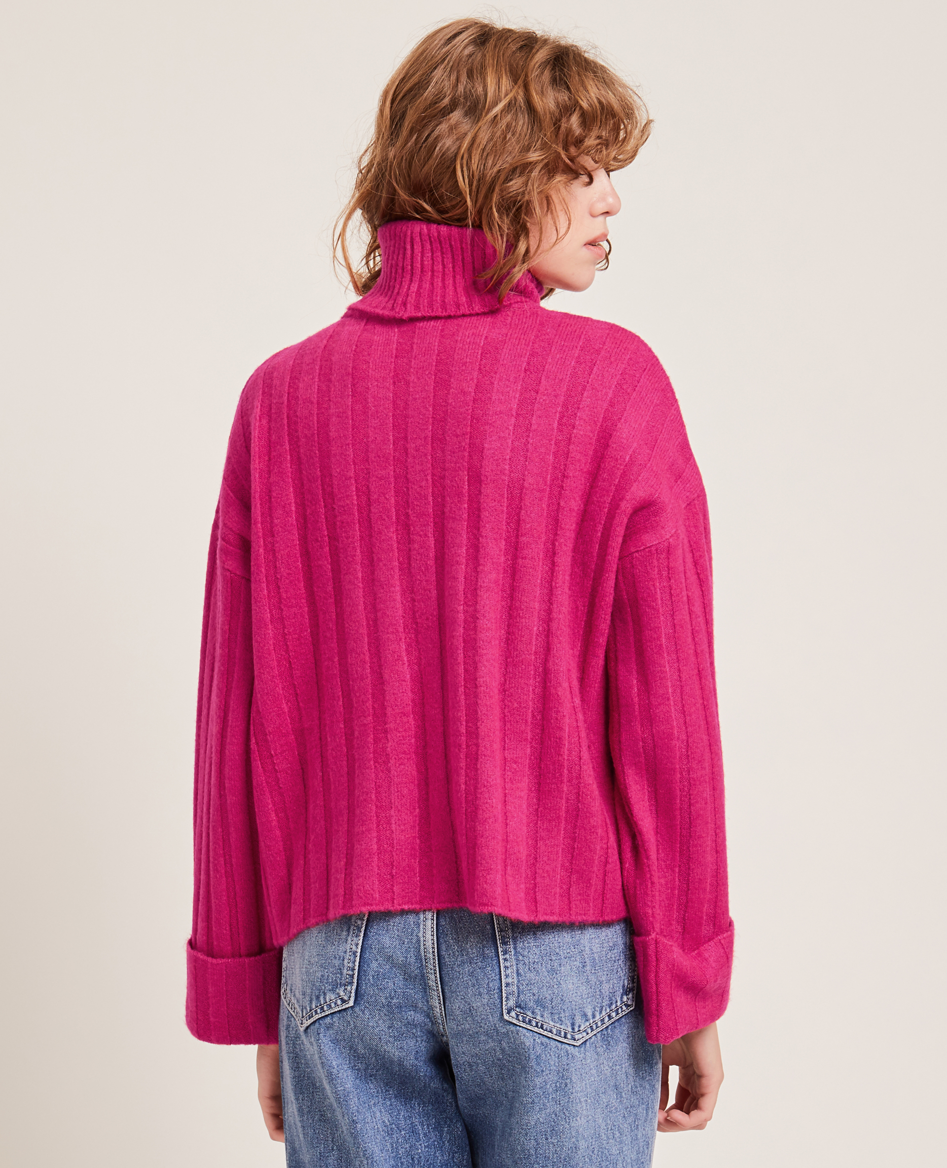 Pull à col roulé rose - Pimkie