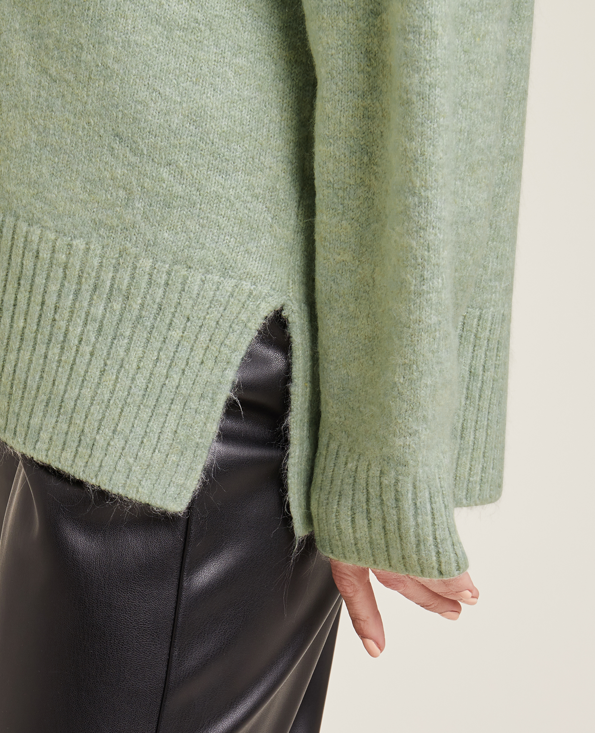 Pull grand col V vert - Pimkie