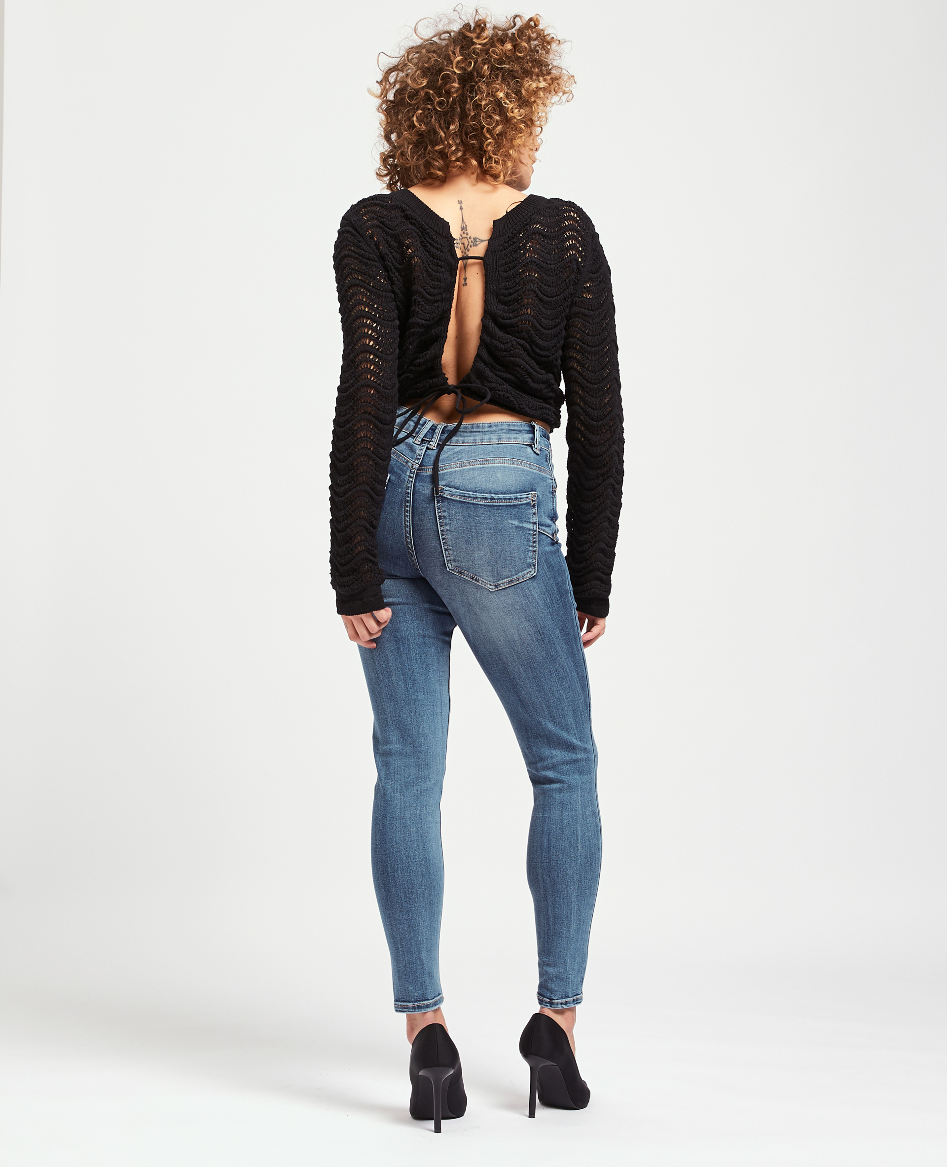 Jean slim à plis permanents bleu denim - Pimkie
