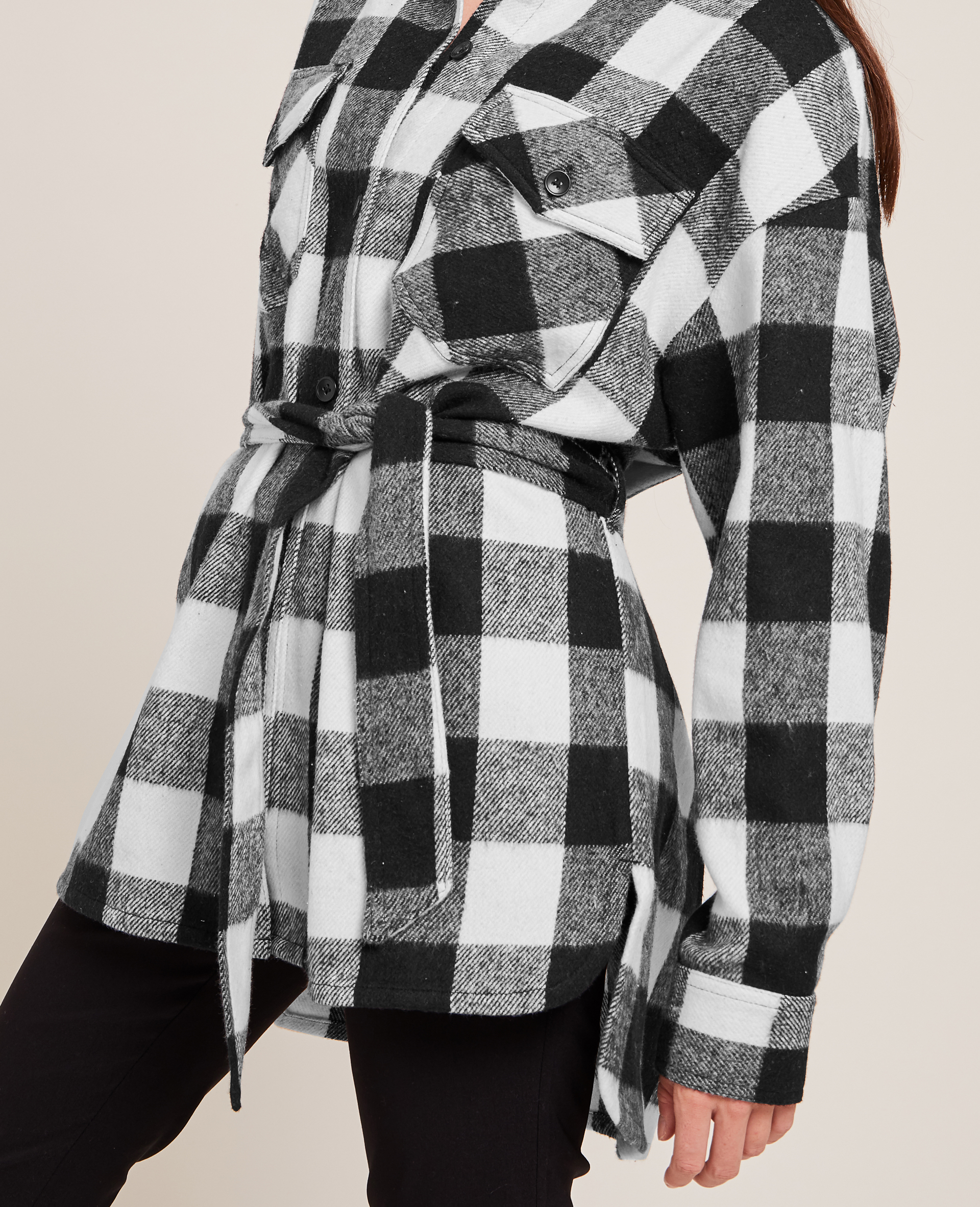 Surchemise avec ceinture à nouer noir - Pimkie