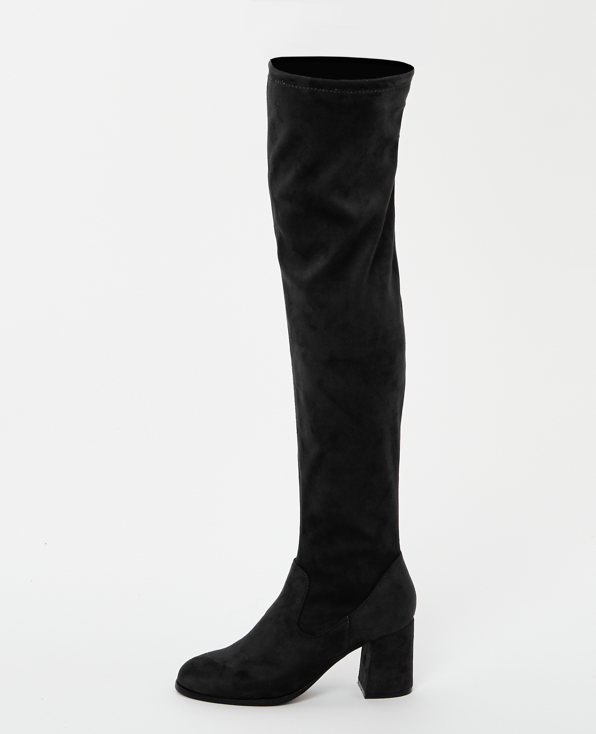 Cuissardes suédine à talons noir - Pimkie
