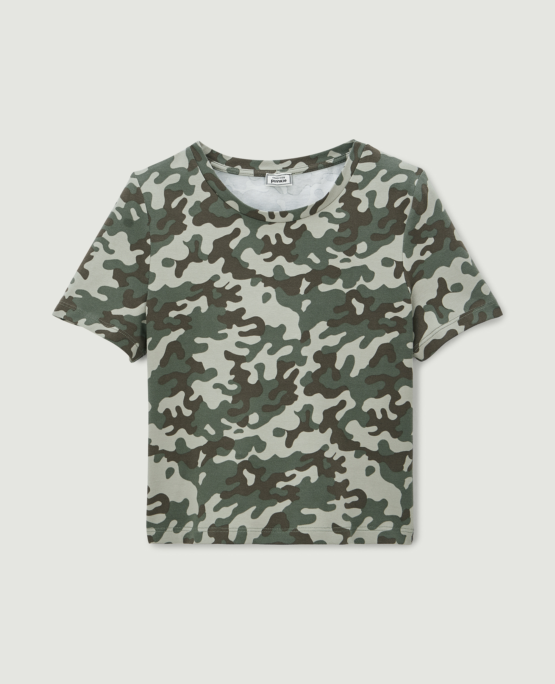T-shirt cropped manches courtes camel - Pimkie