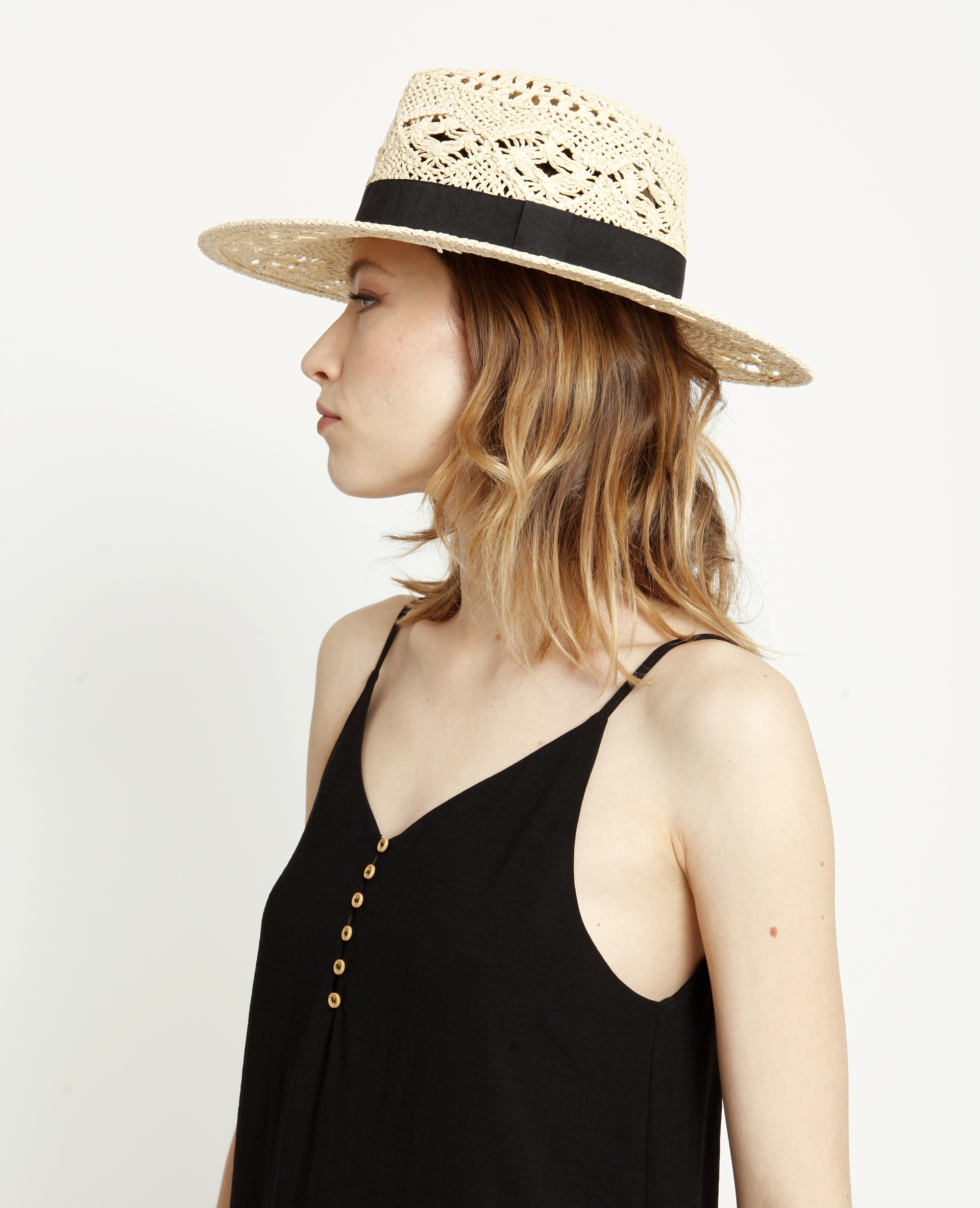 Chapeau en paille beige - Pimkie