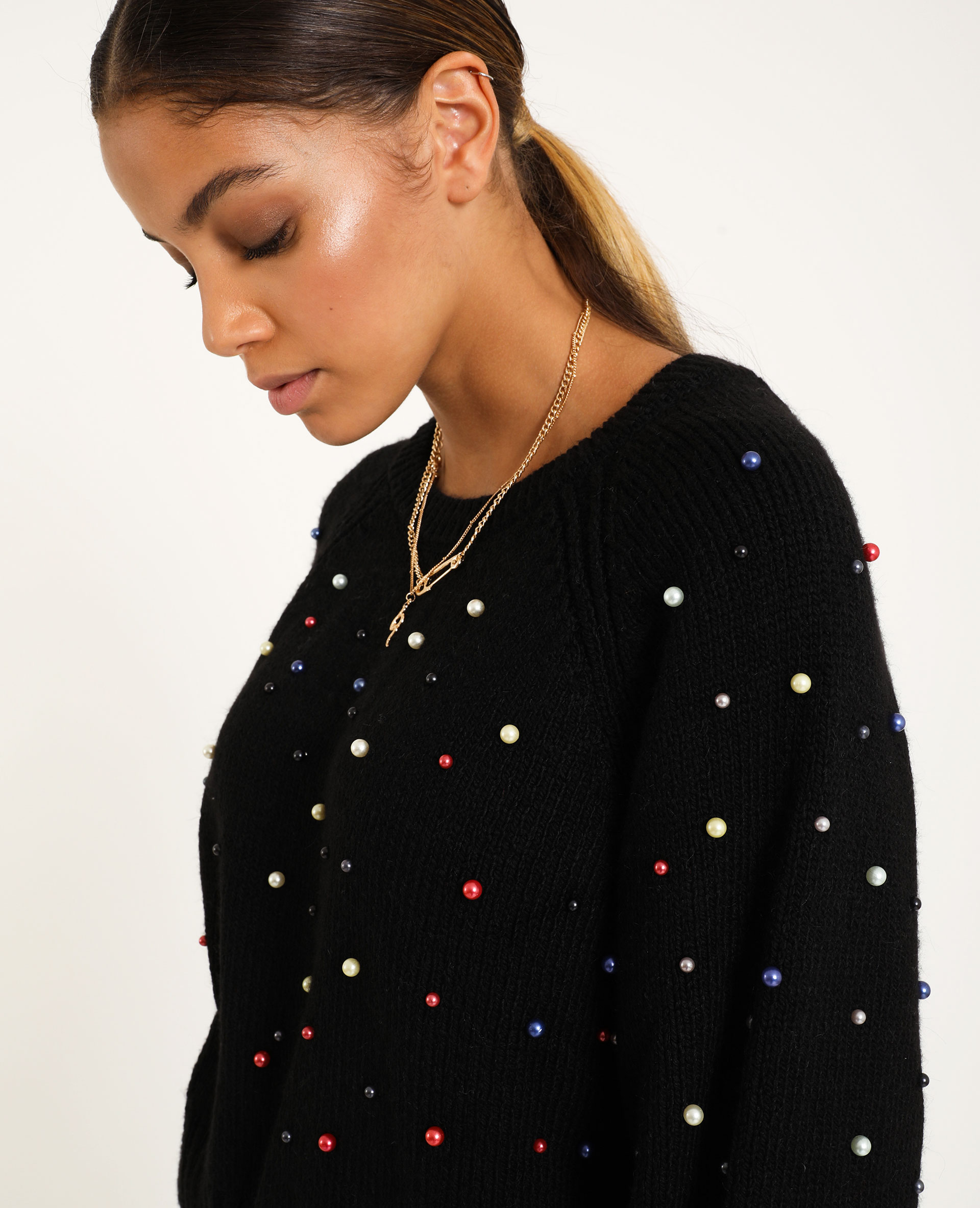 Pull avec perles