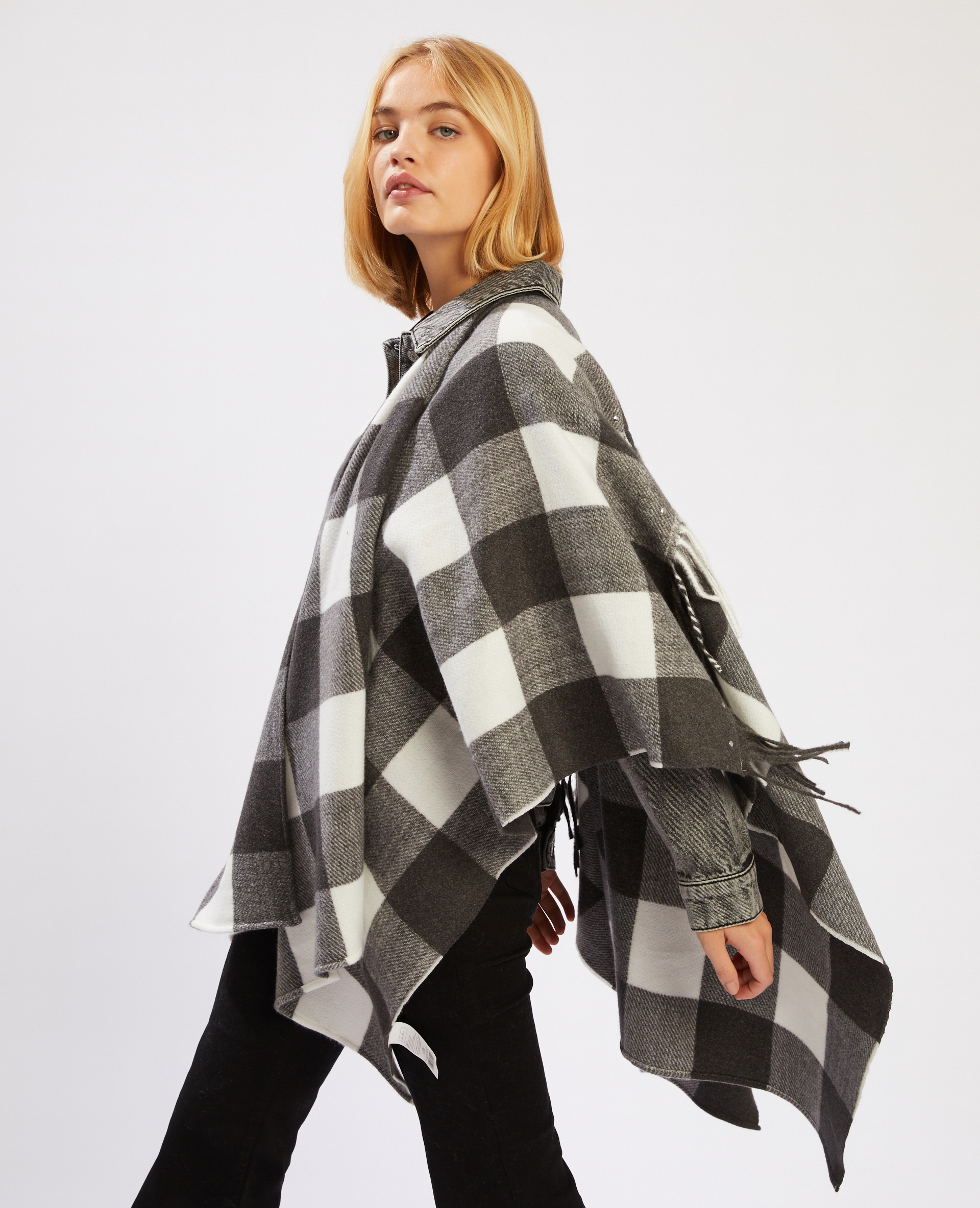 Poncho a franges Pimkie