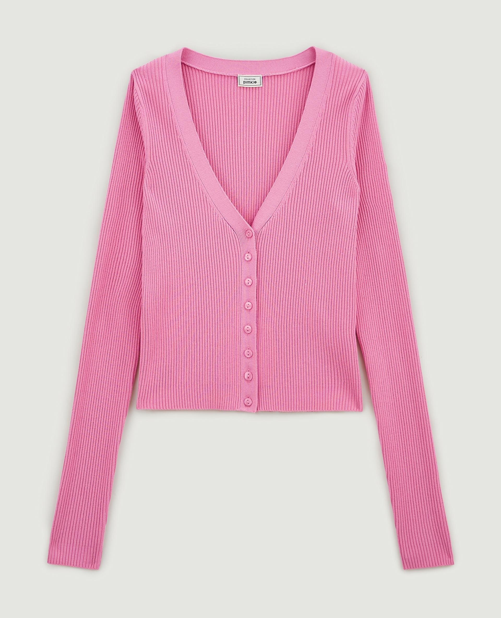 gilet court rose poudré