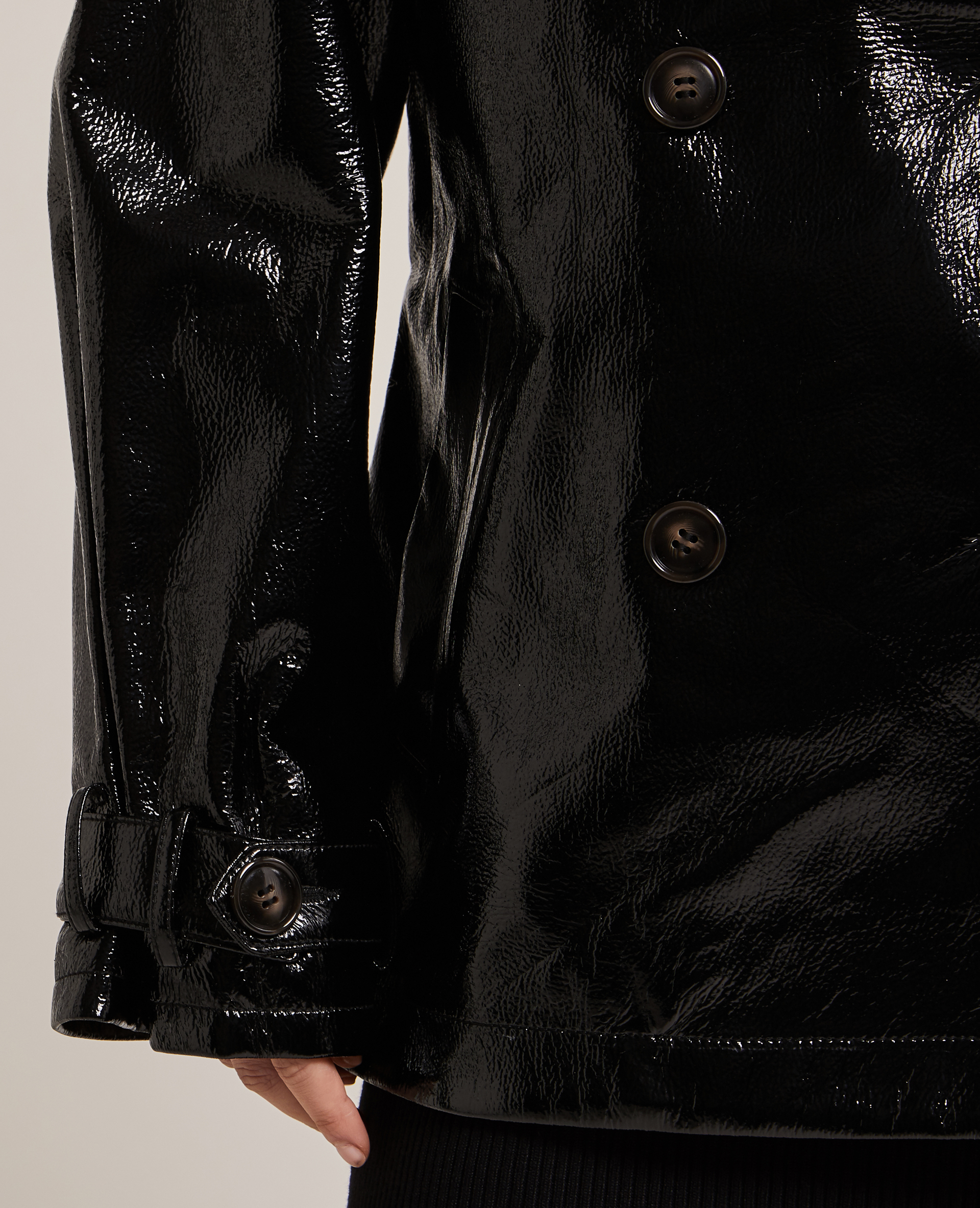 Trench court en vinyle noir - Pimkie