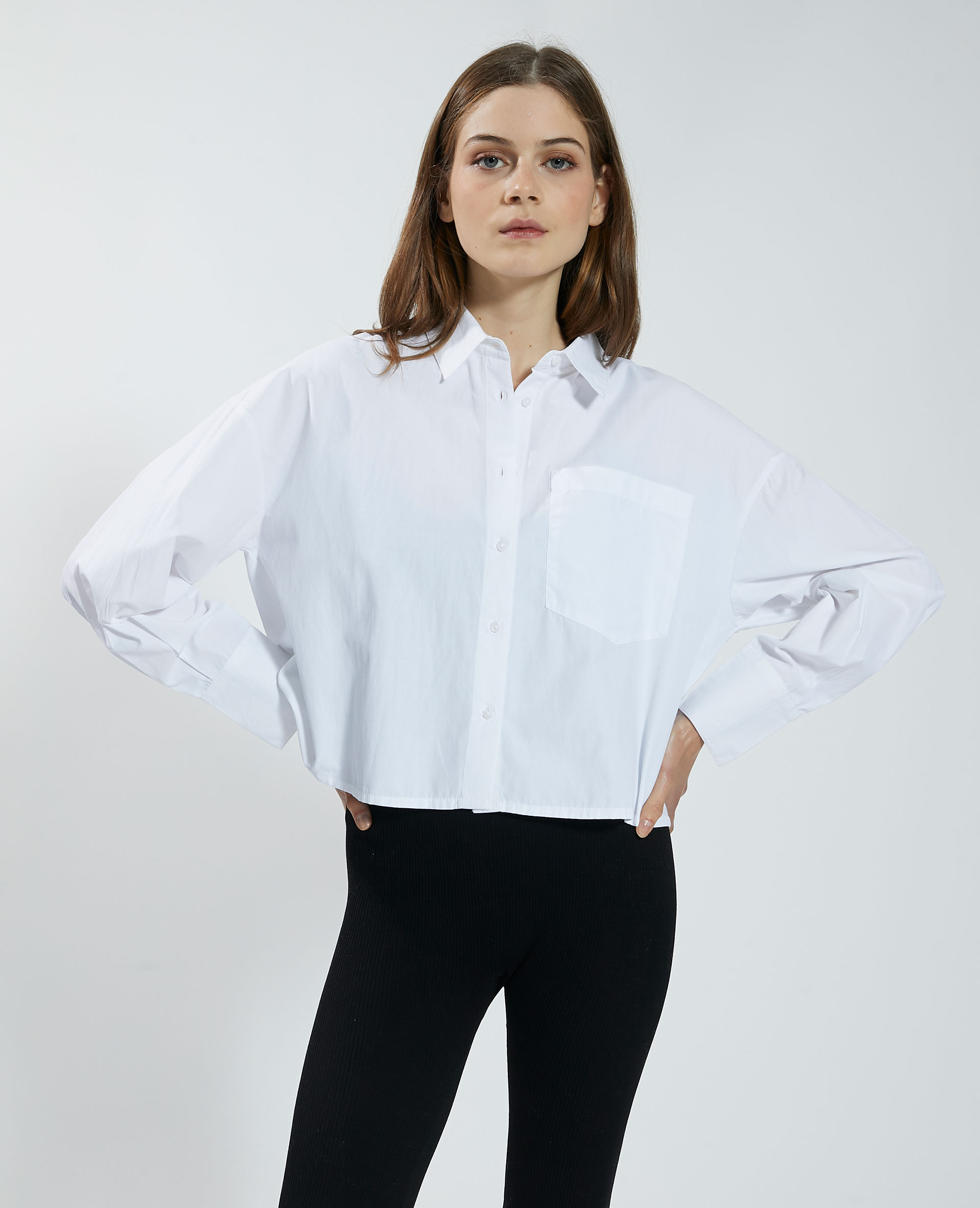 Chemise blanche crop top 2025