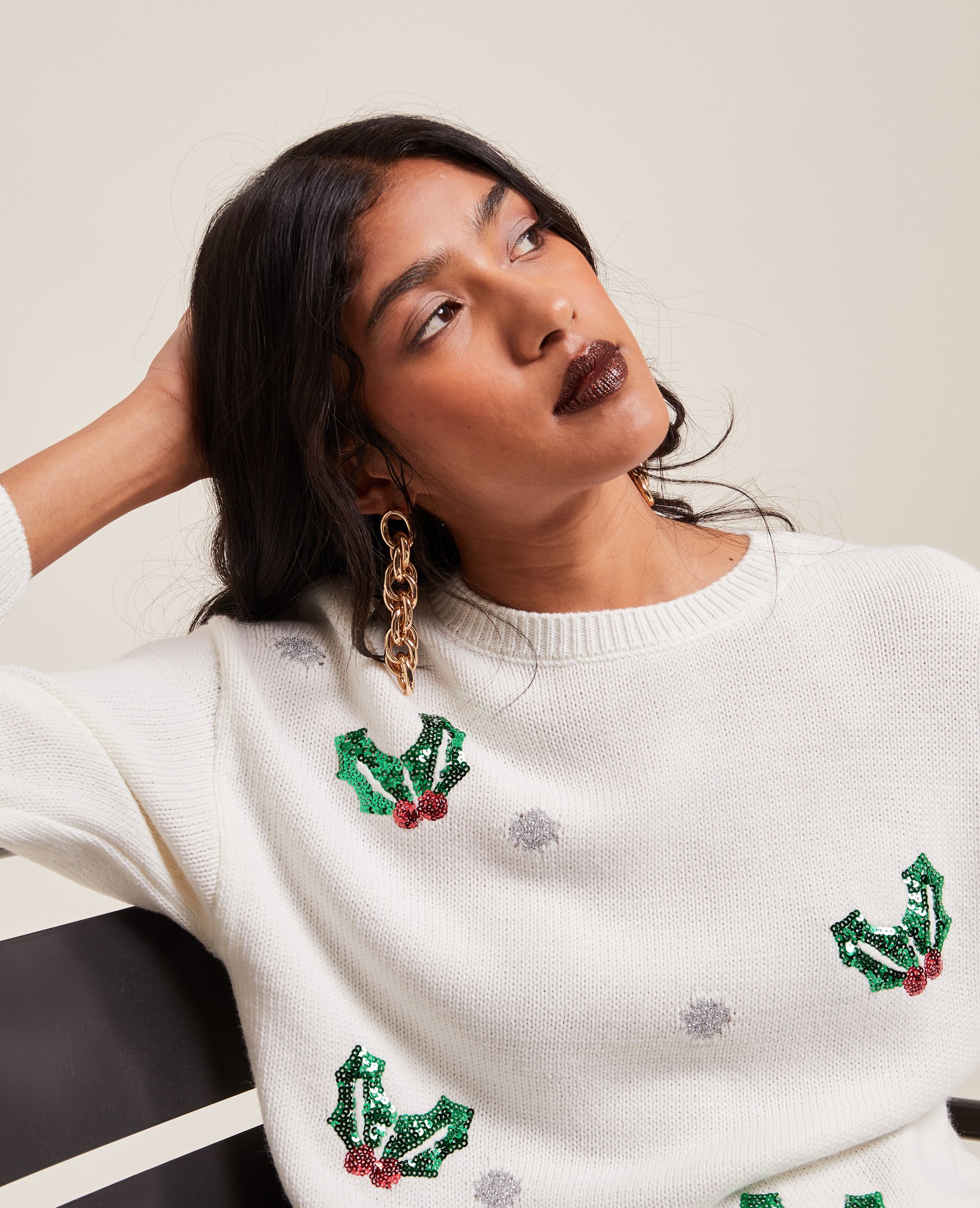 Pull de Noel sequins et lurex