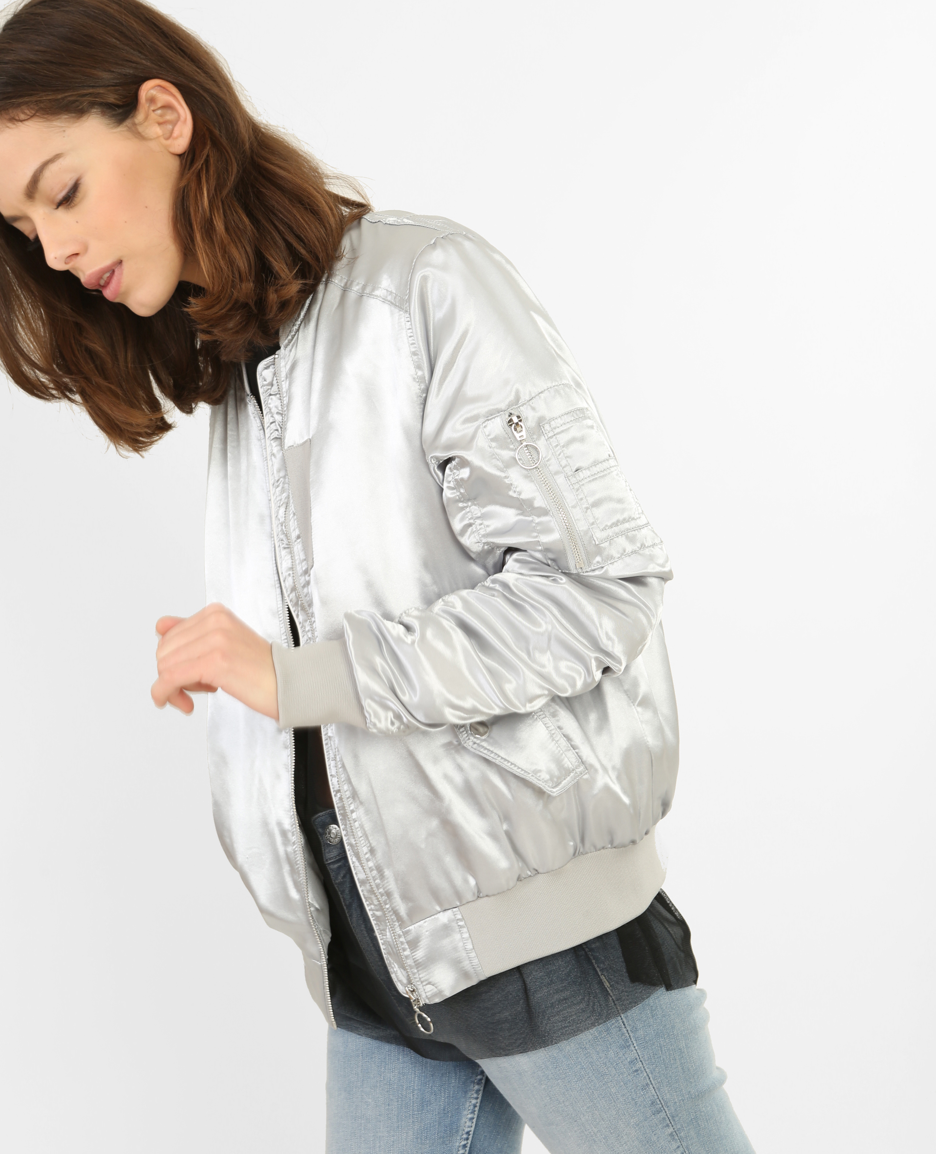 Bomber argenté outlet